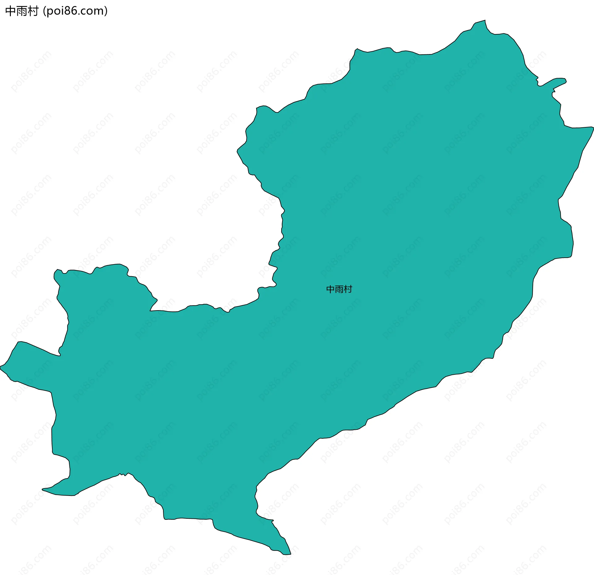 中雨村边界地图