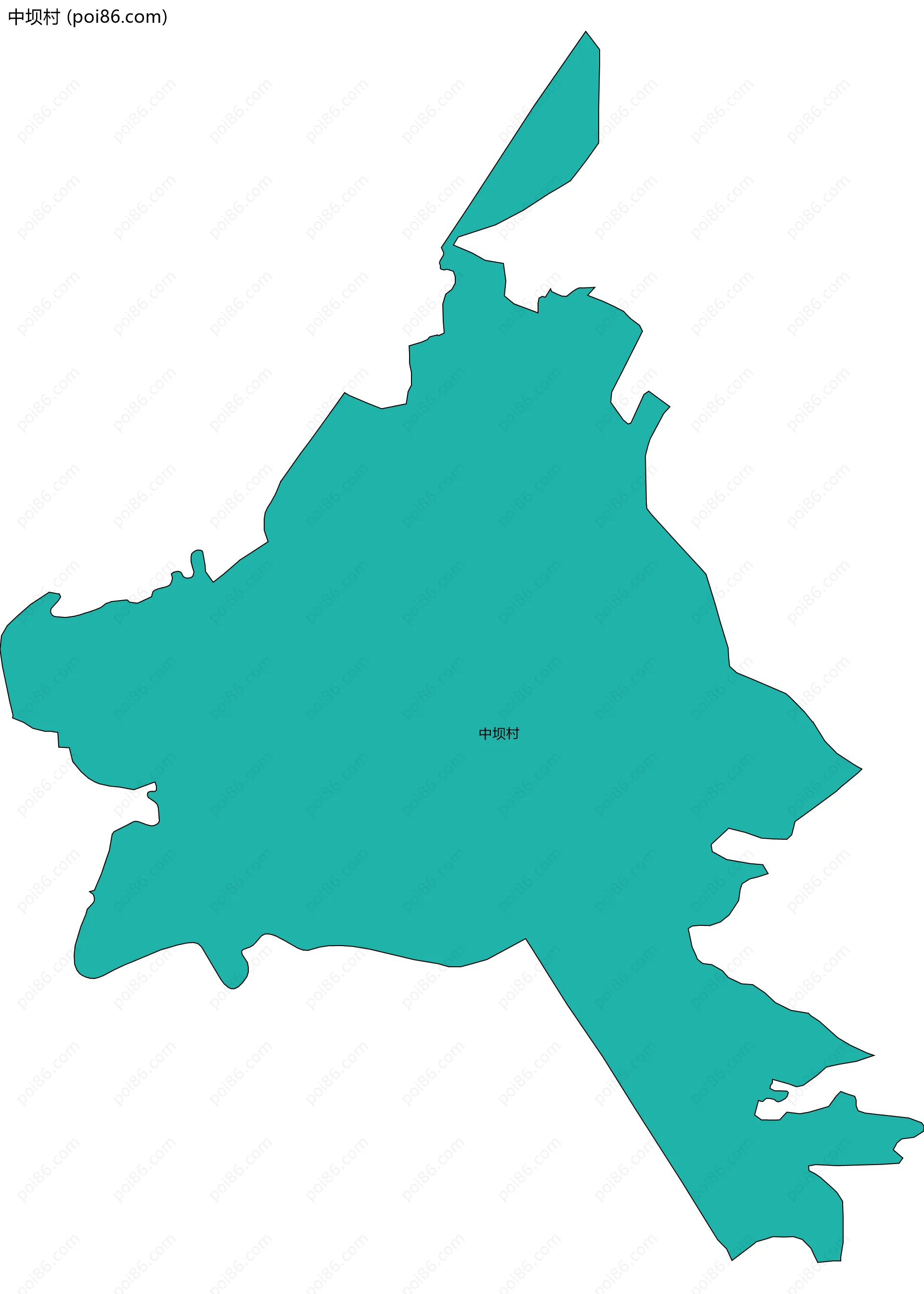 中坝村边界地图