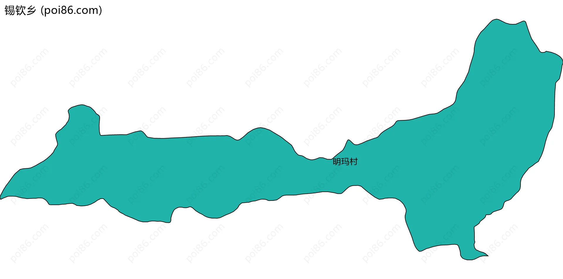 锡钦乡边界地图(五级行政区划)