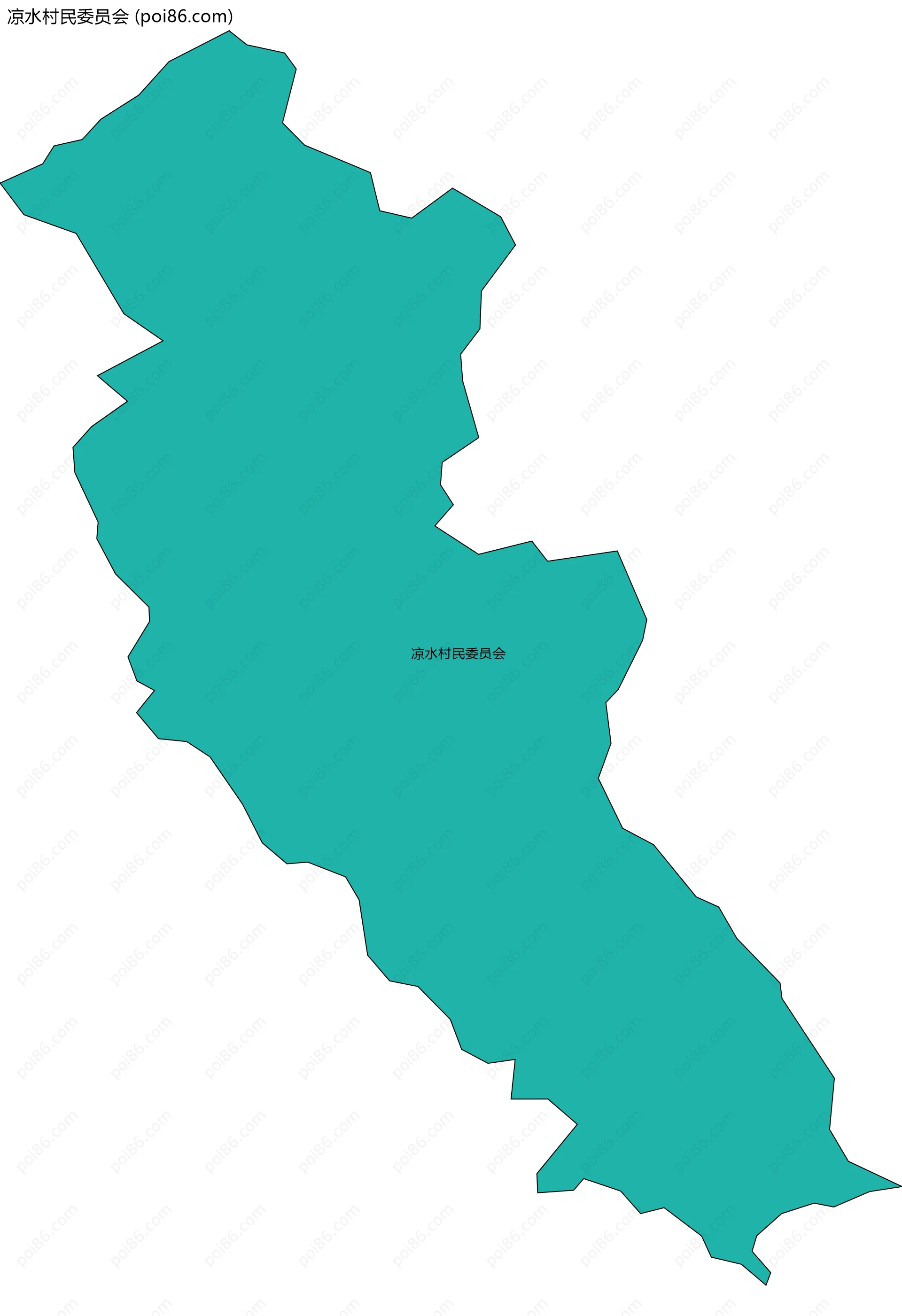 凉水村民委员会边界地图