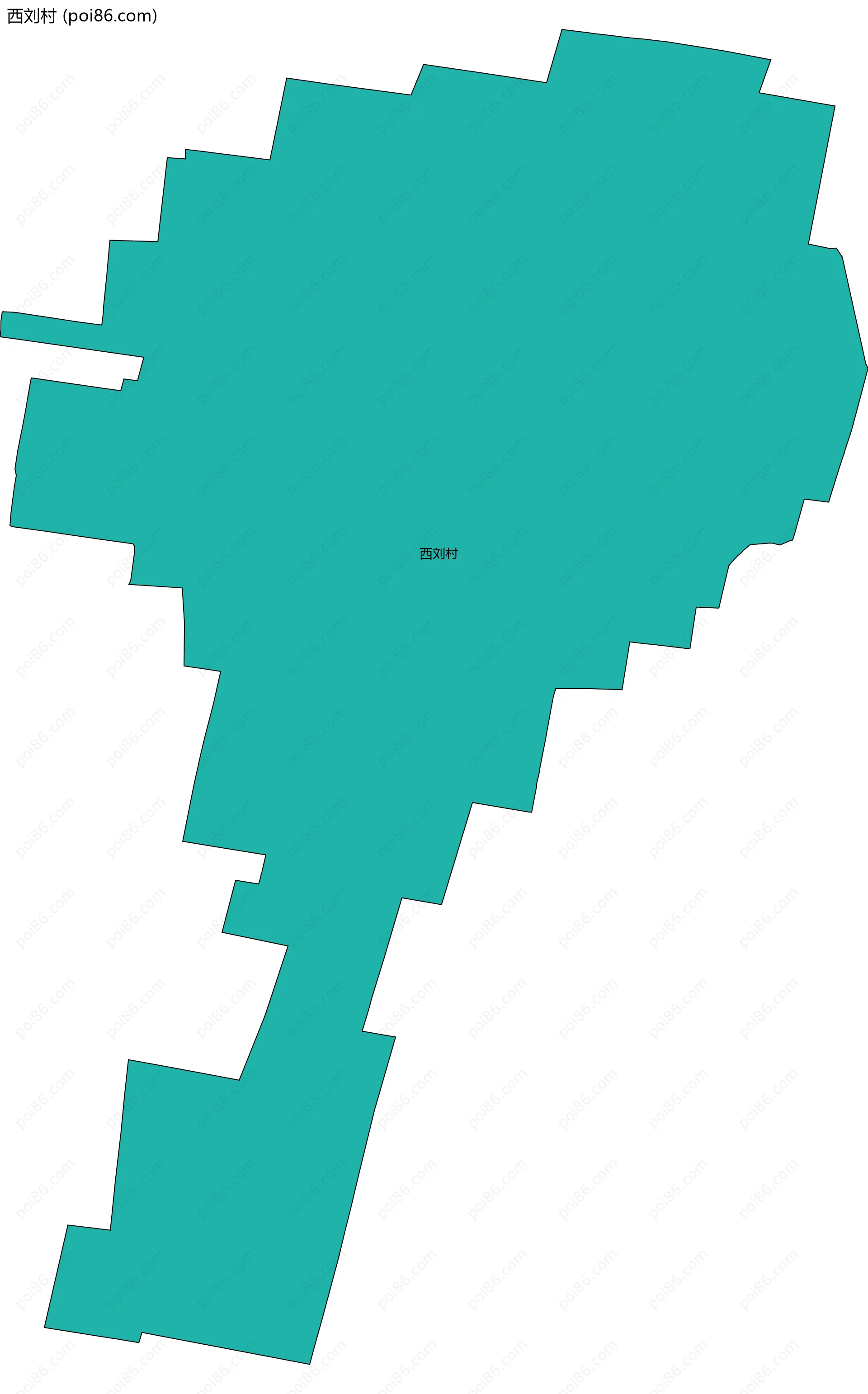 西刘村边界地图