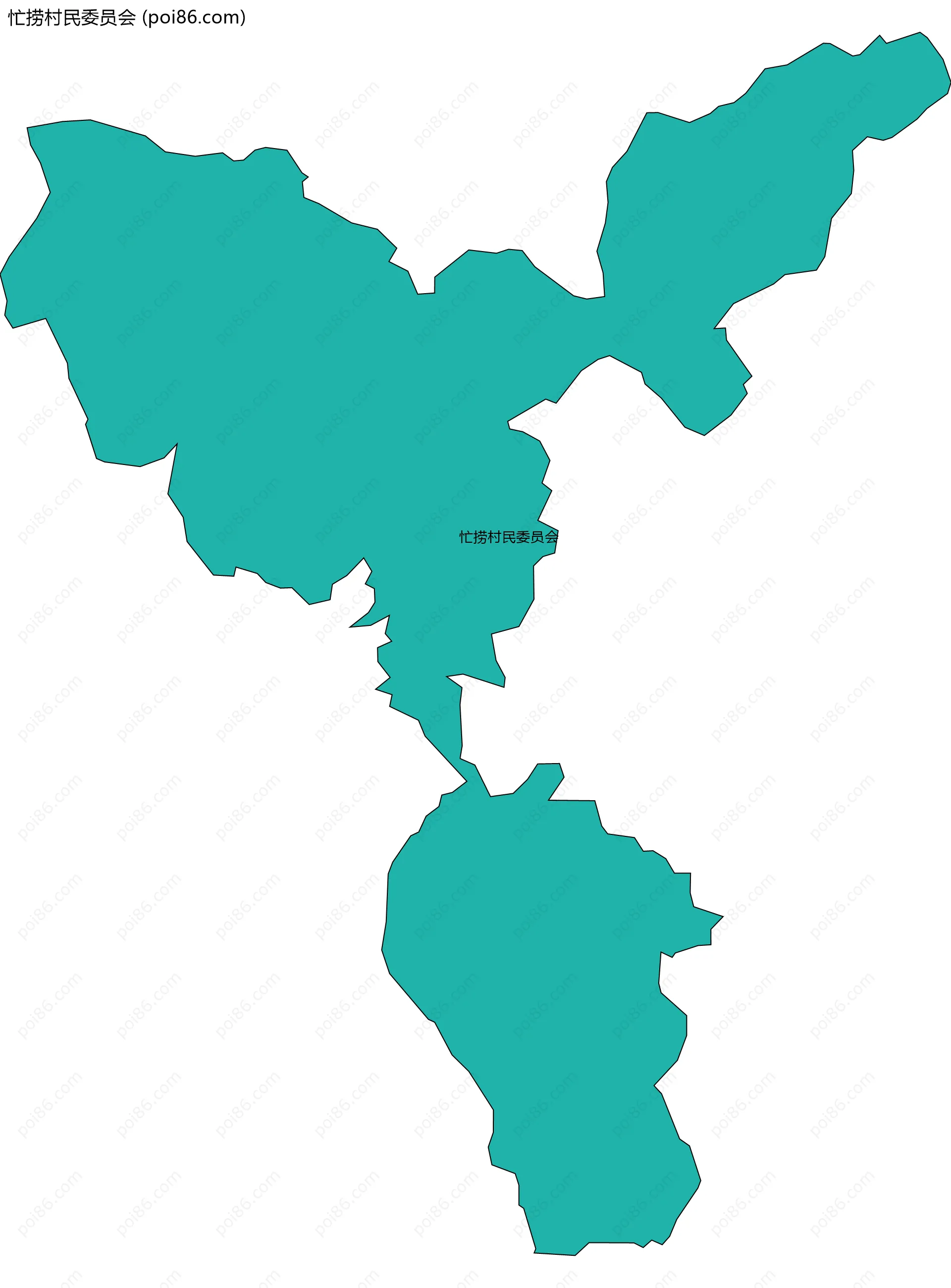 忙捞村民委员会边界地图