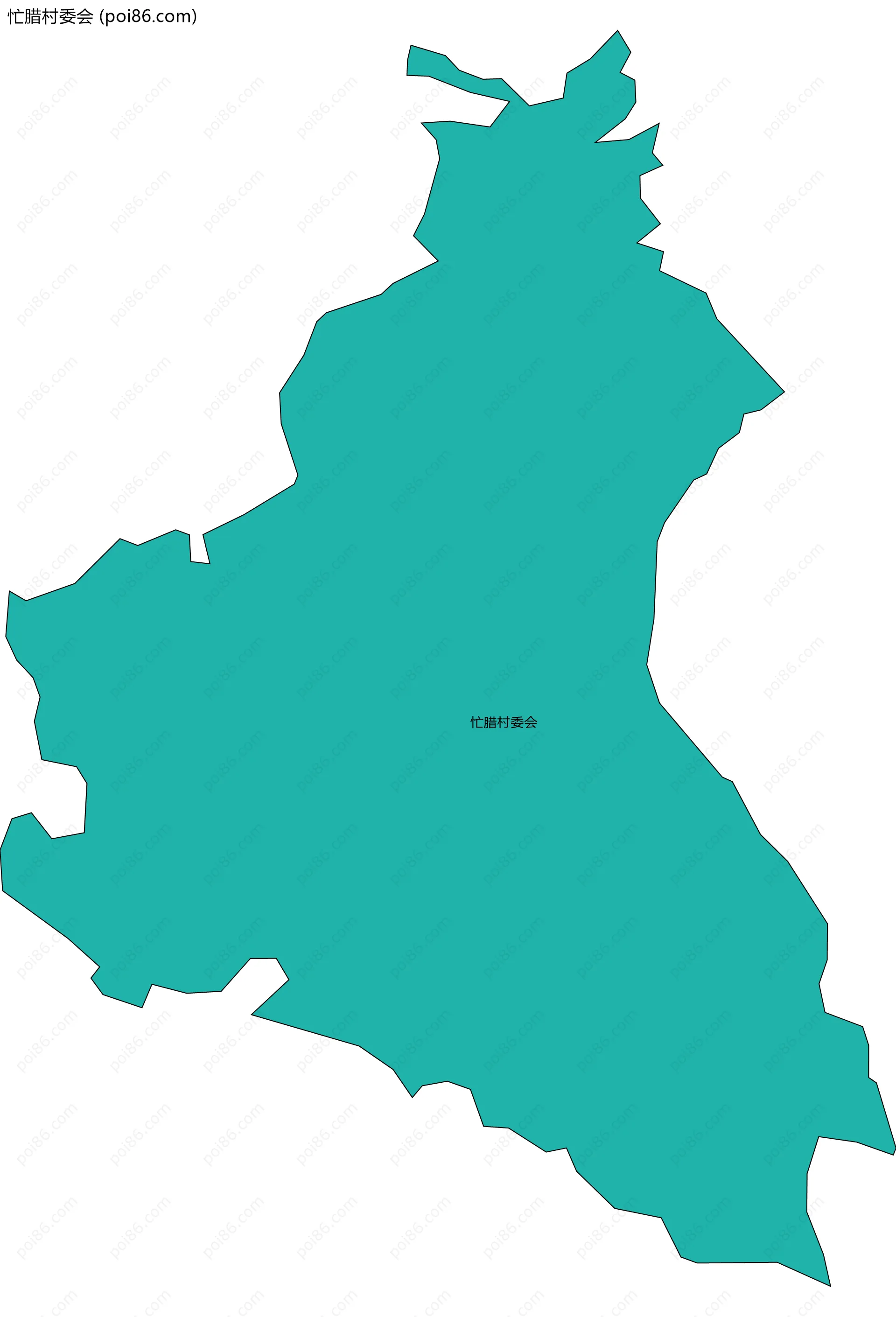 忙腊村委会边界地图