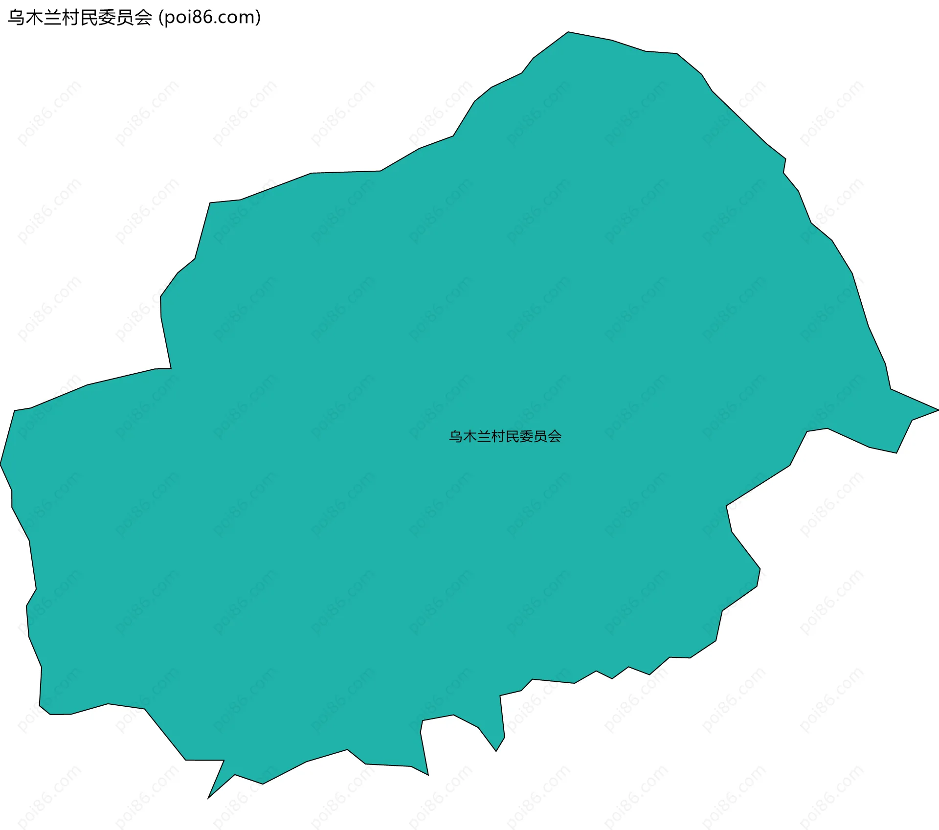 乌木兰村民委员会边界地图