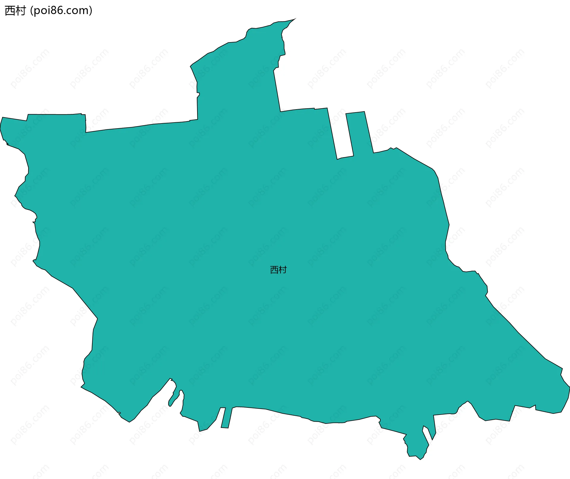 西村边界地图