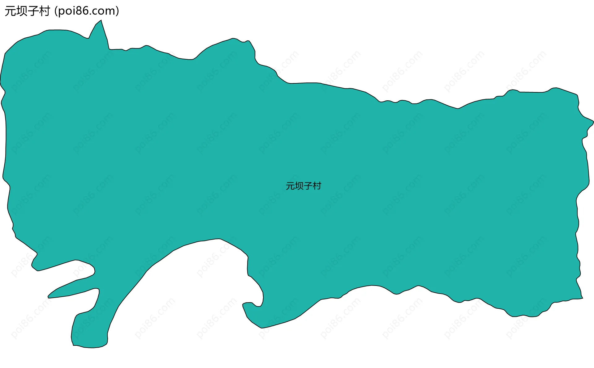 元坝子村边界地图