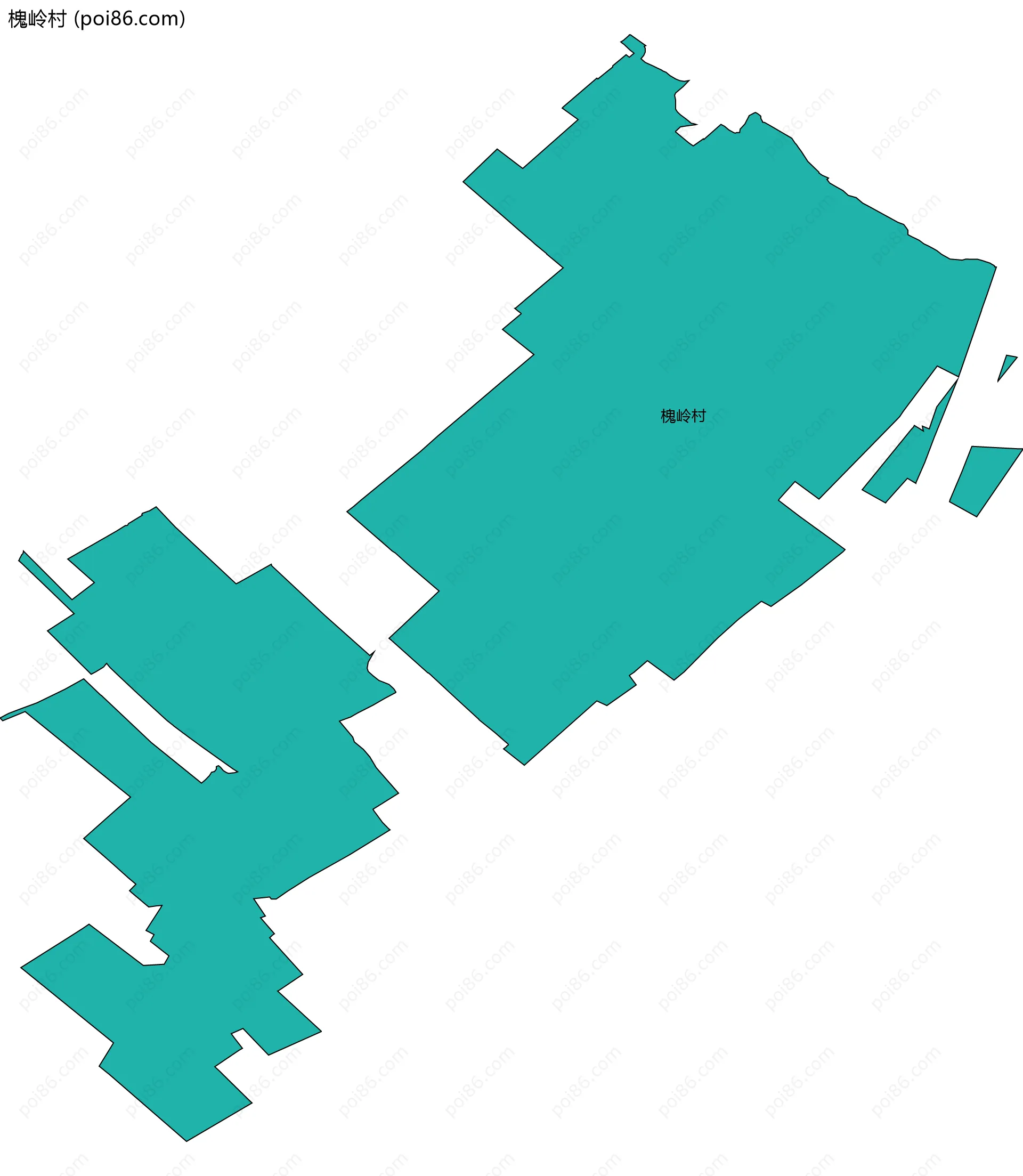 槐岭村边界地图