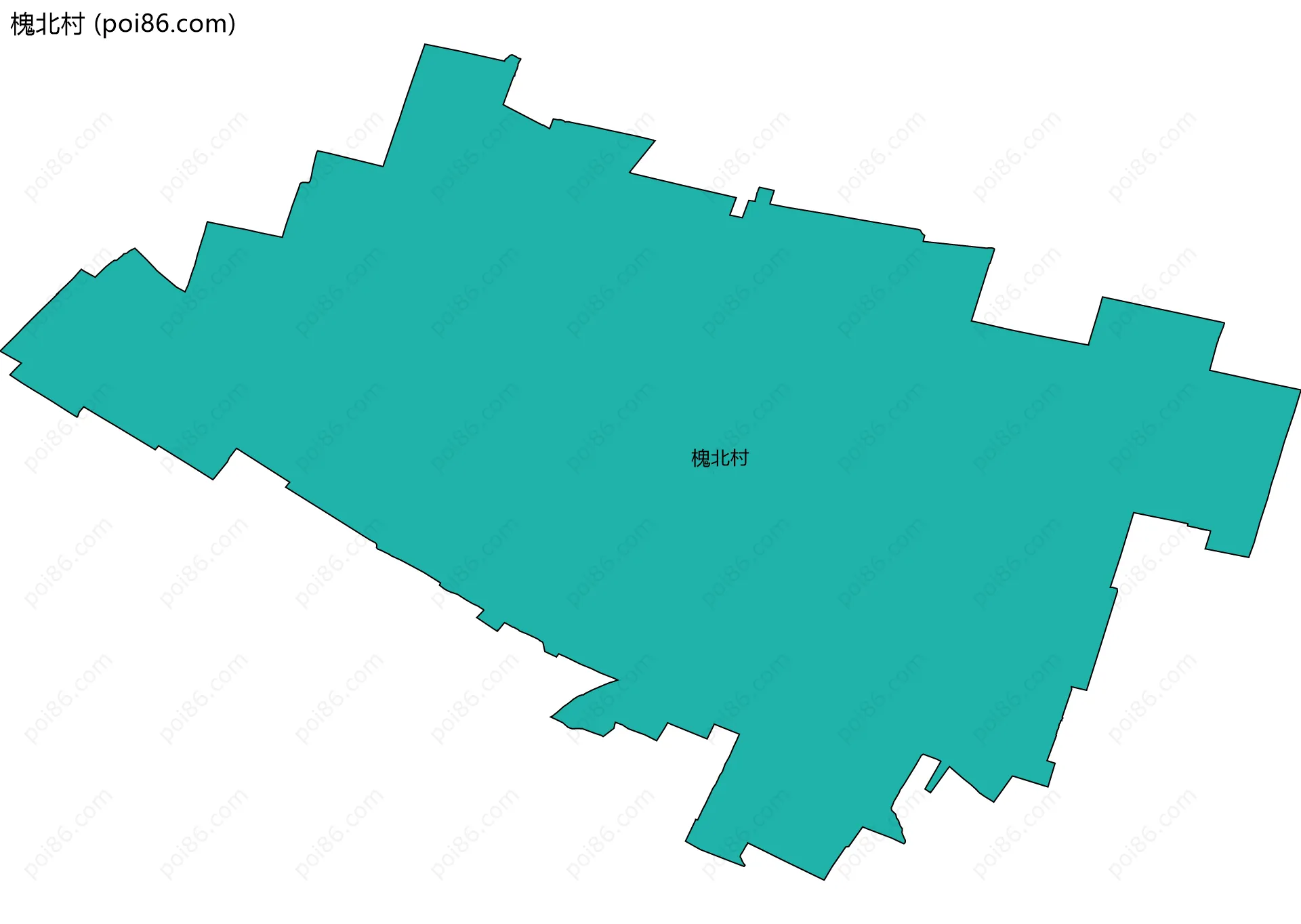 槐北村边界地图