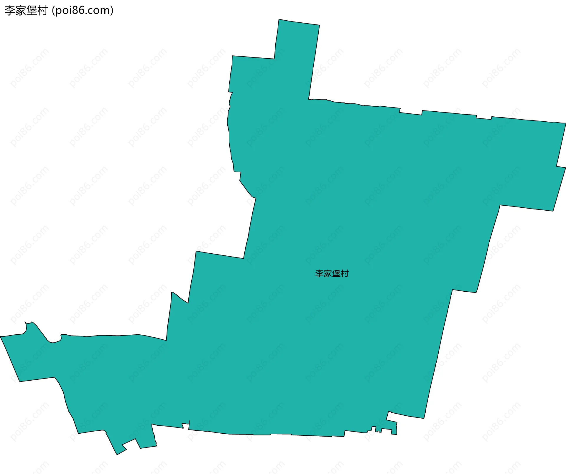 李家堡村边界地图