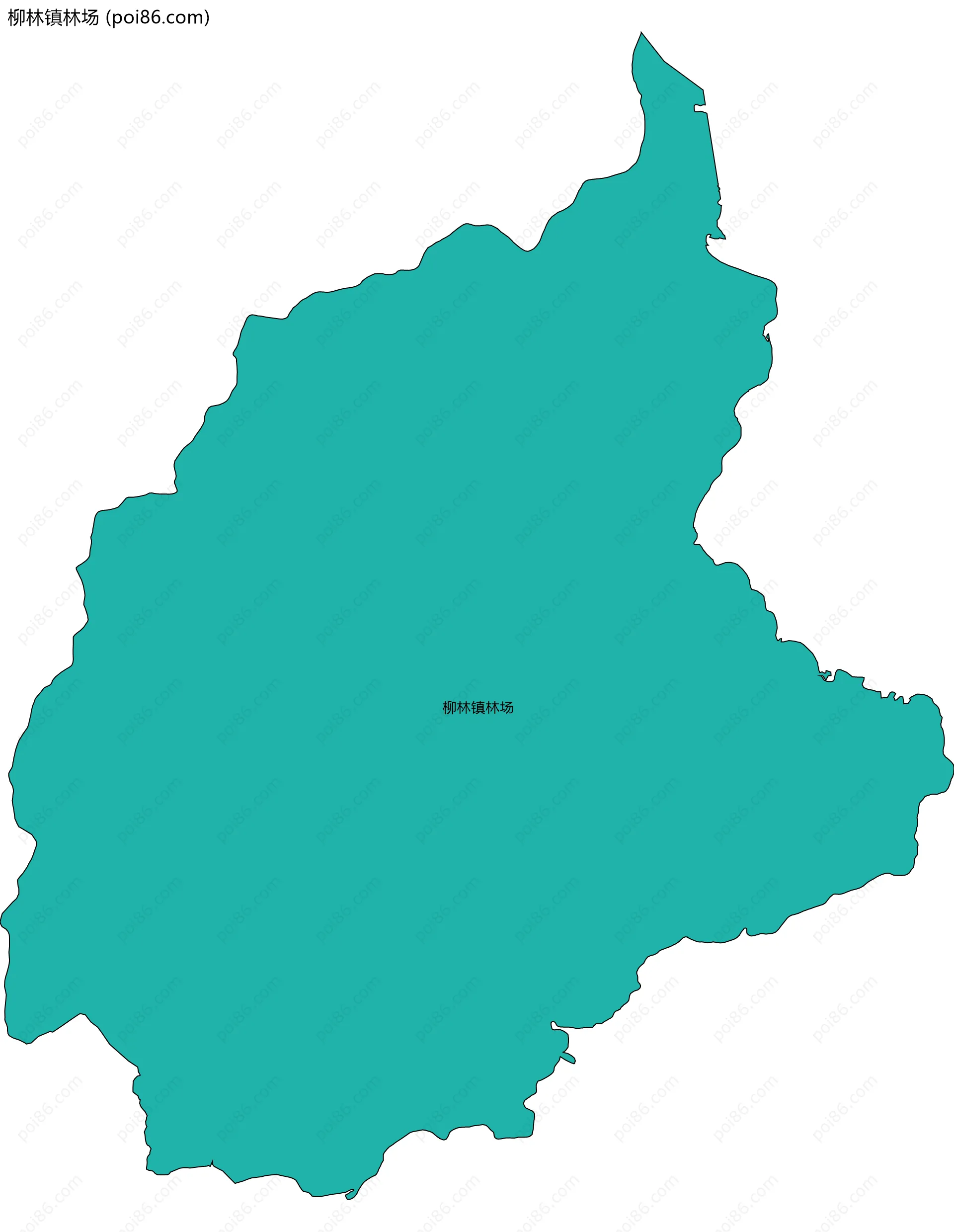 柳林镇林场边界地图(五级行政区划)