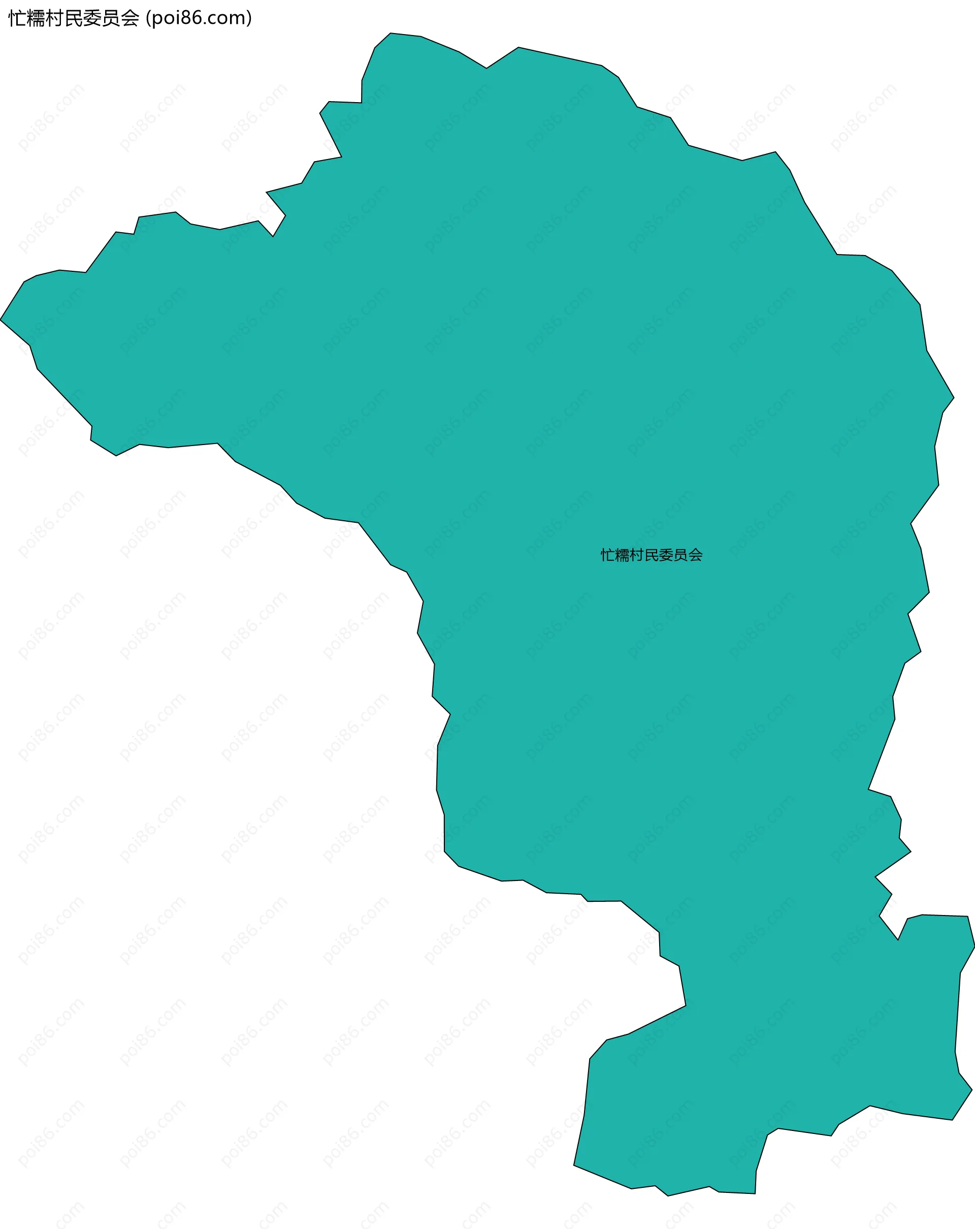 忙糯村民委员会边界地图