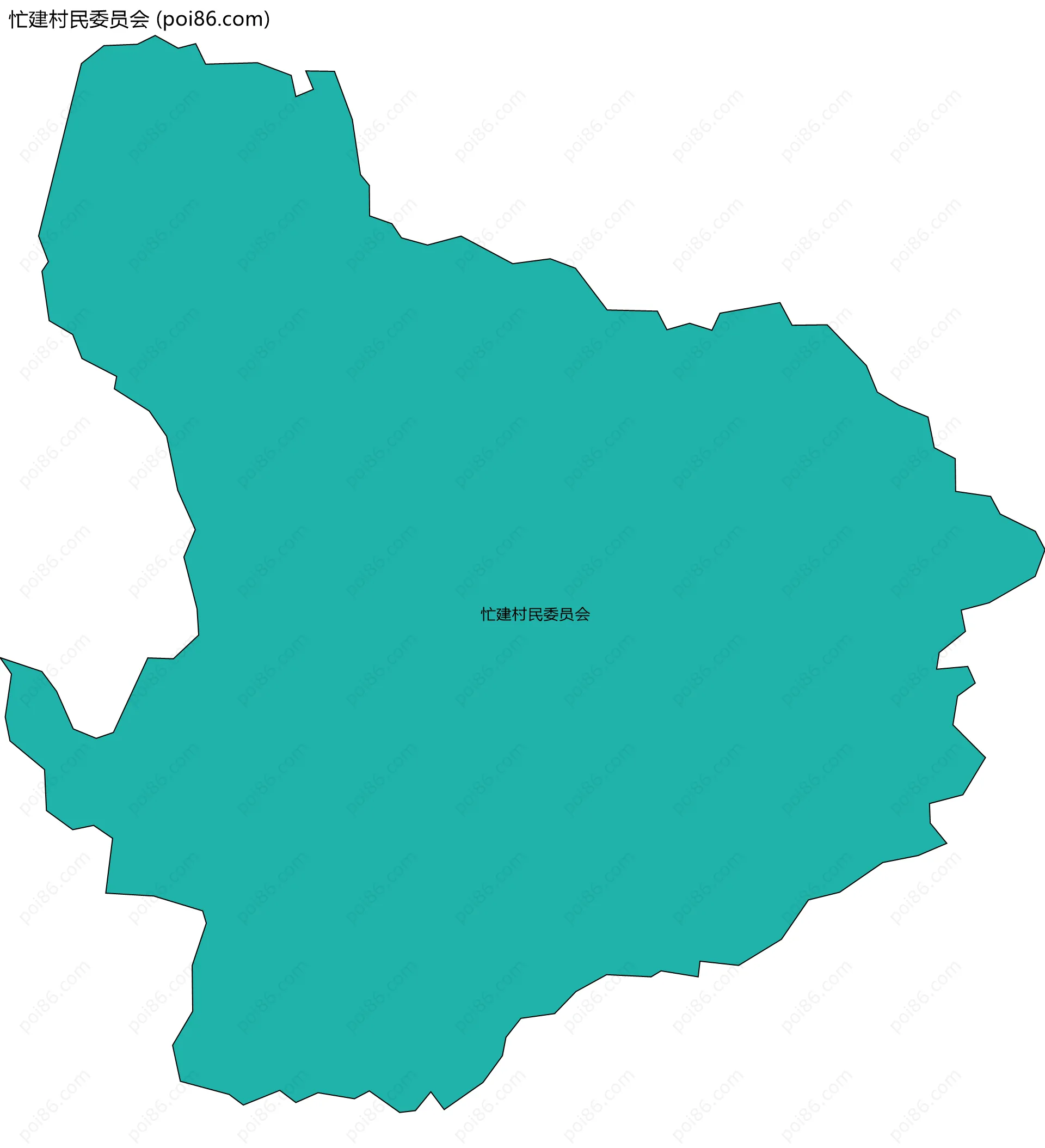 忙建村民委员会边界地图