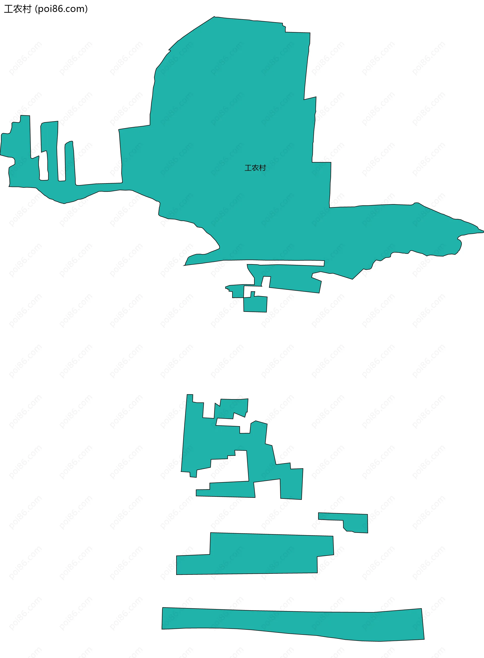 工农村边界地图