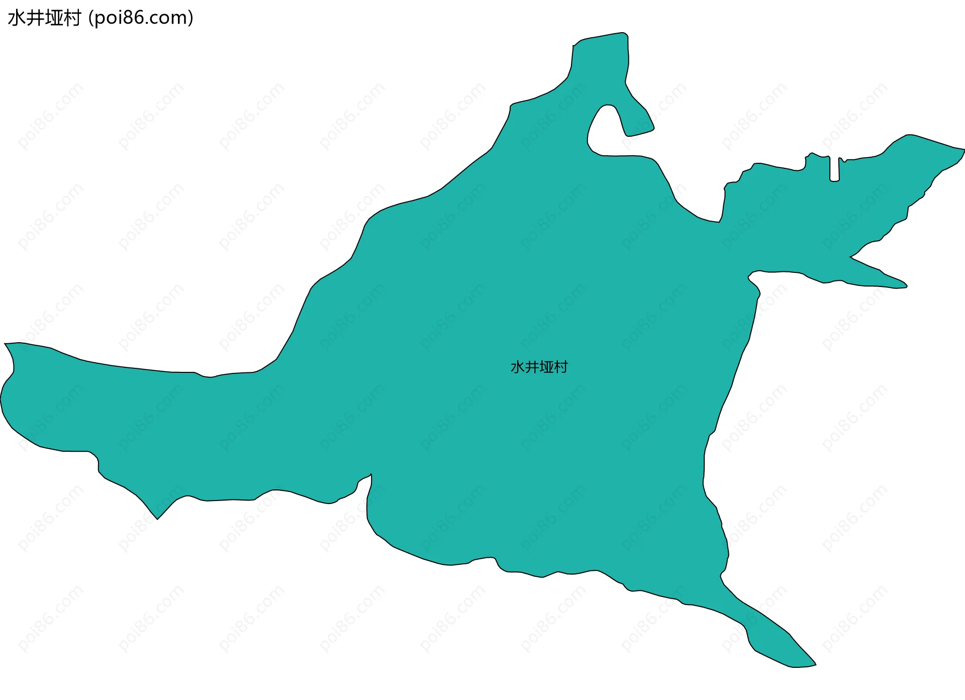 水井垭村边界地图