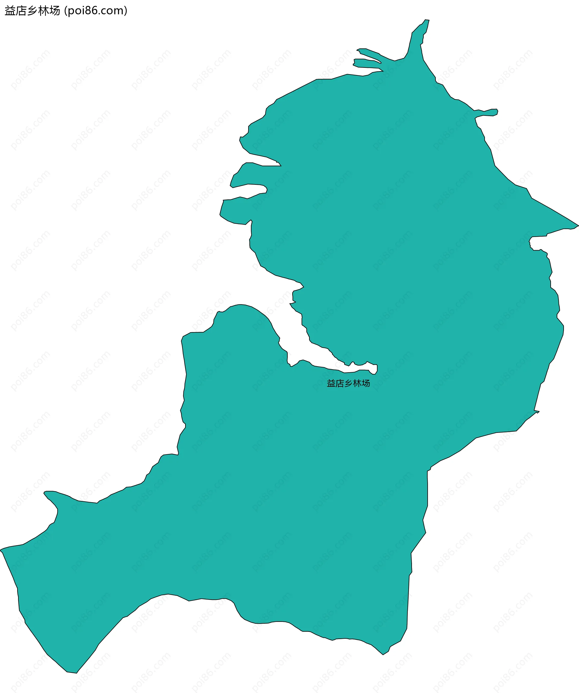 益店乡林场边界地图(五级行政区划)