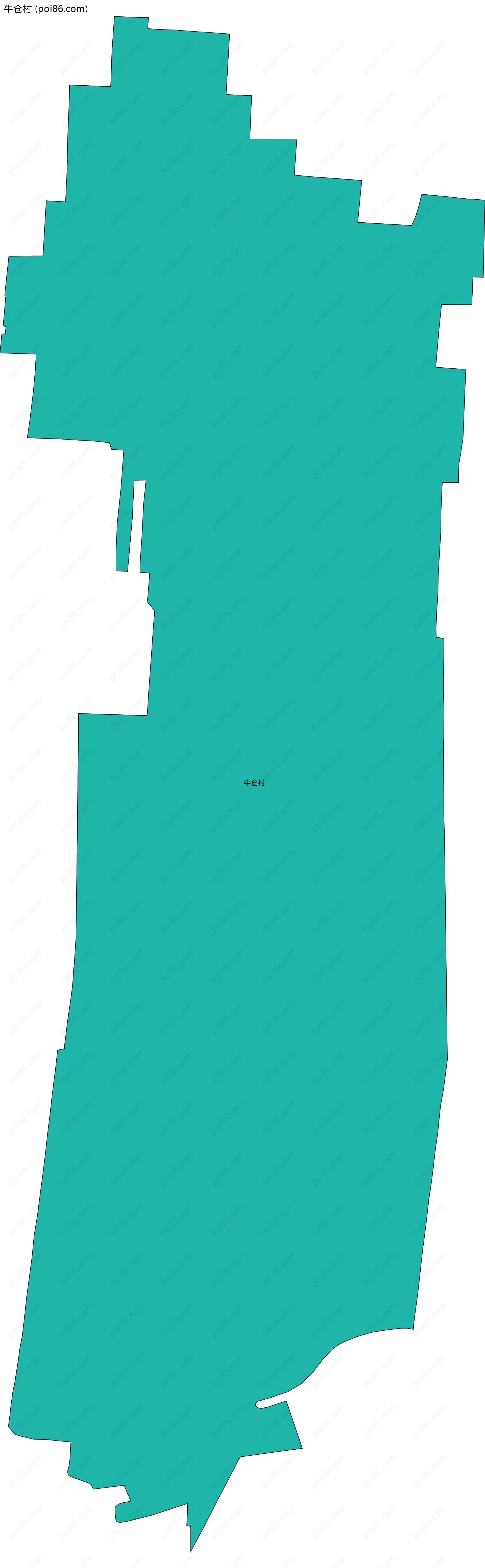 牛仓村边界地图