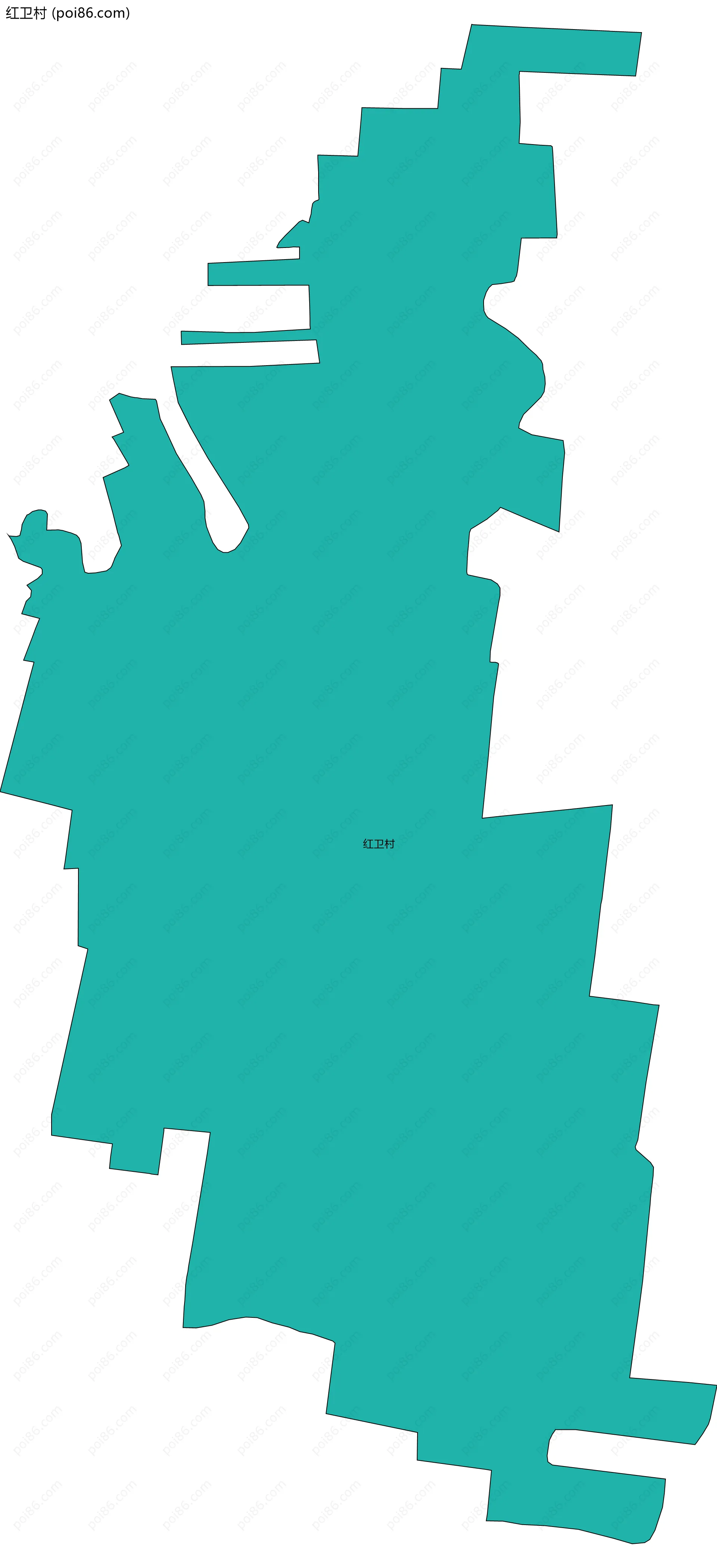 红卫村边界地图