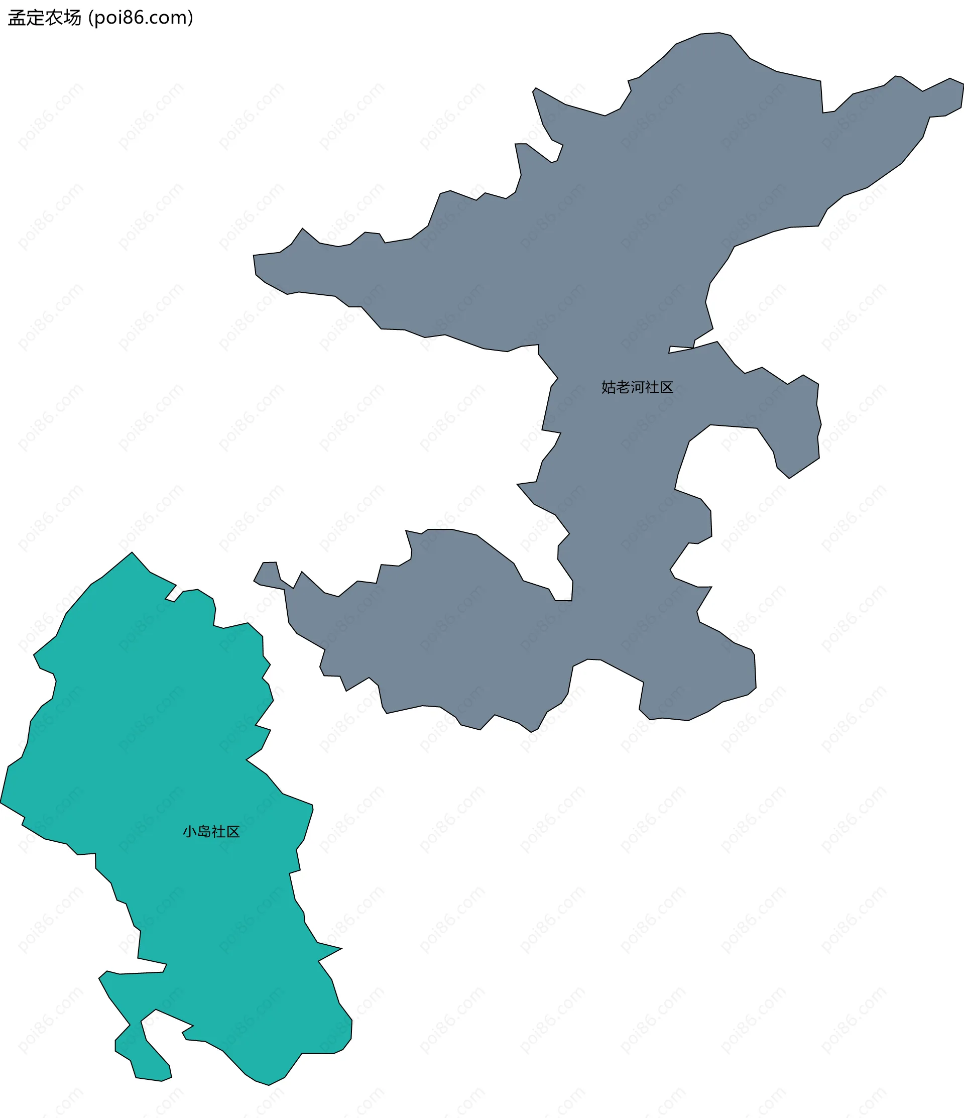 孟定农场边界地图(五级行政区划)