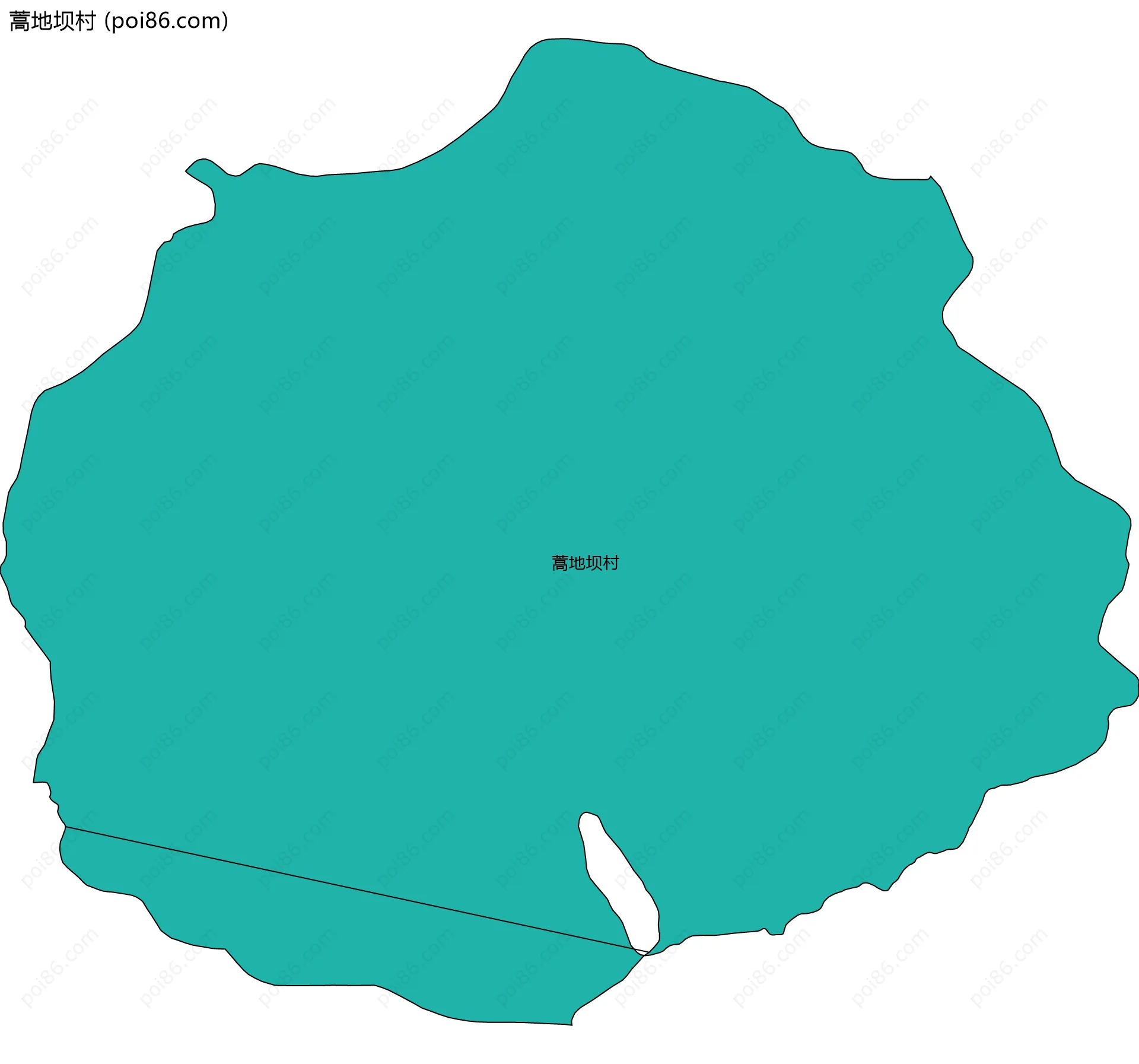 蒿地坝村边界地图
