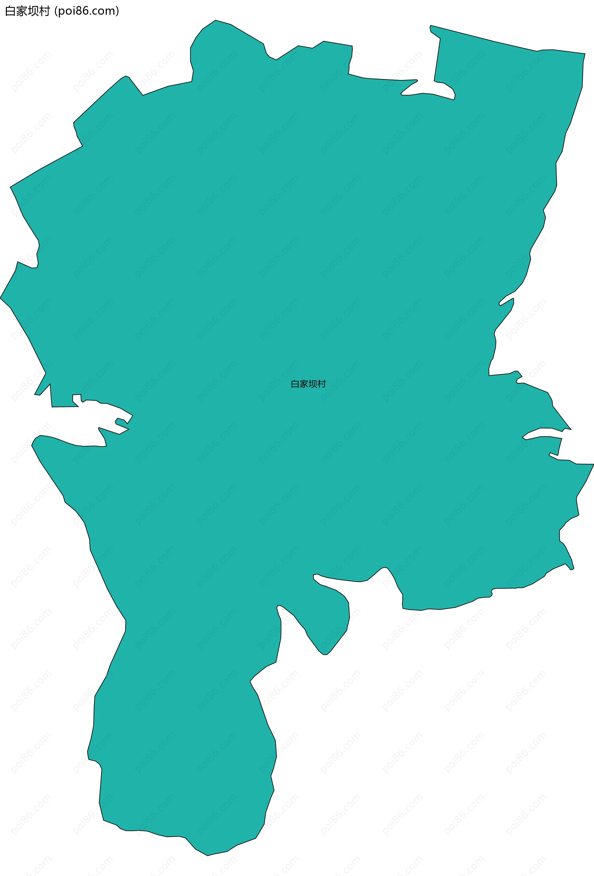 白家坝村边界地图