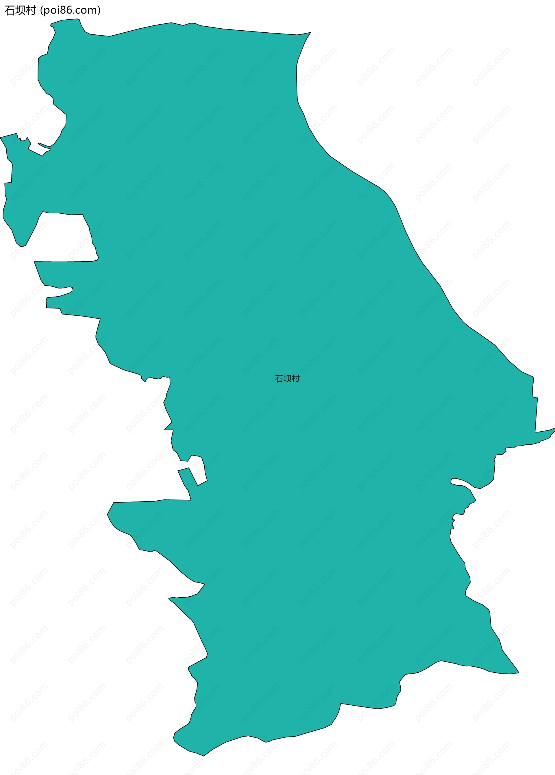 石坝村边界地图