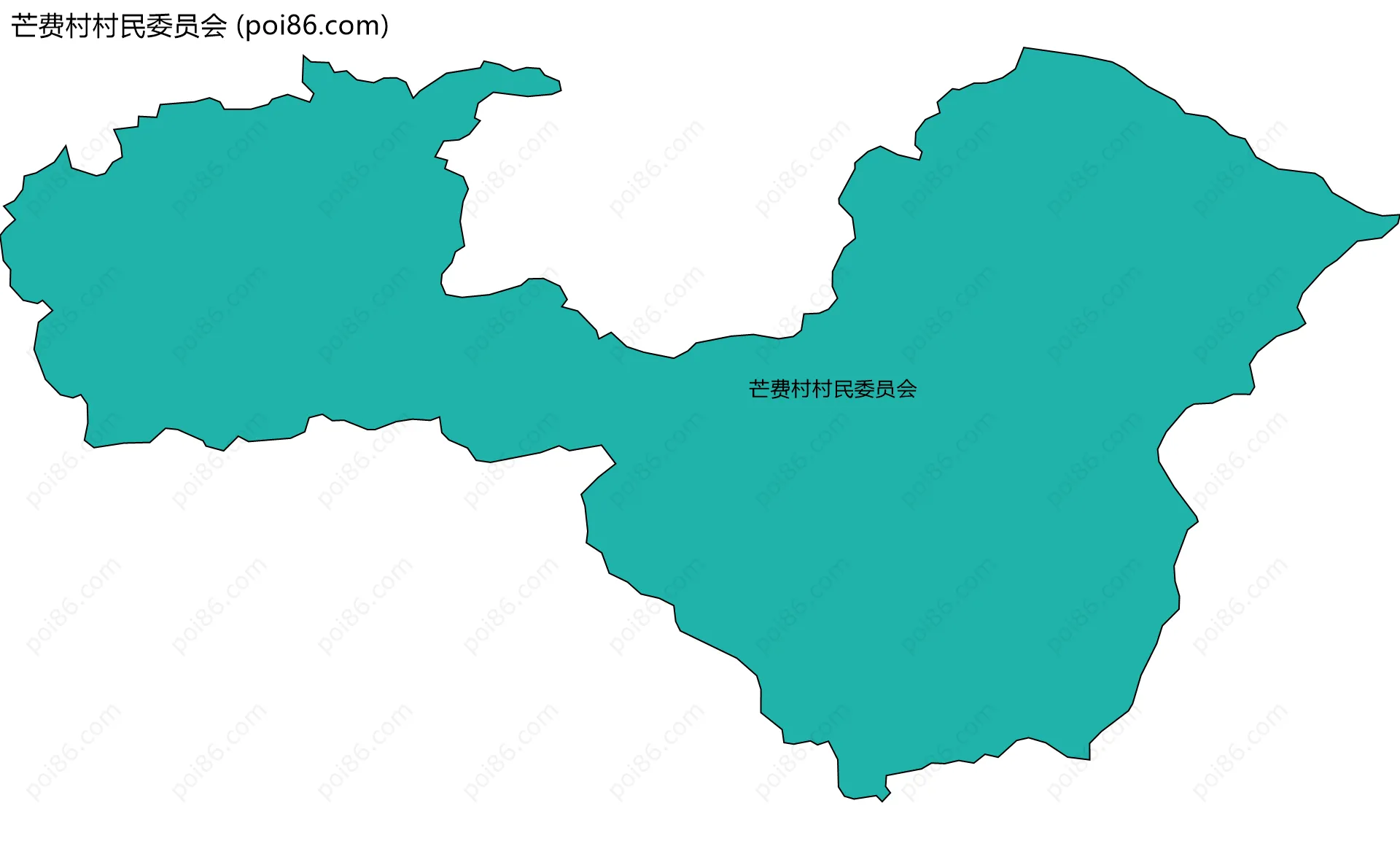 芒费村村民委员会边界地图