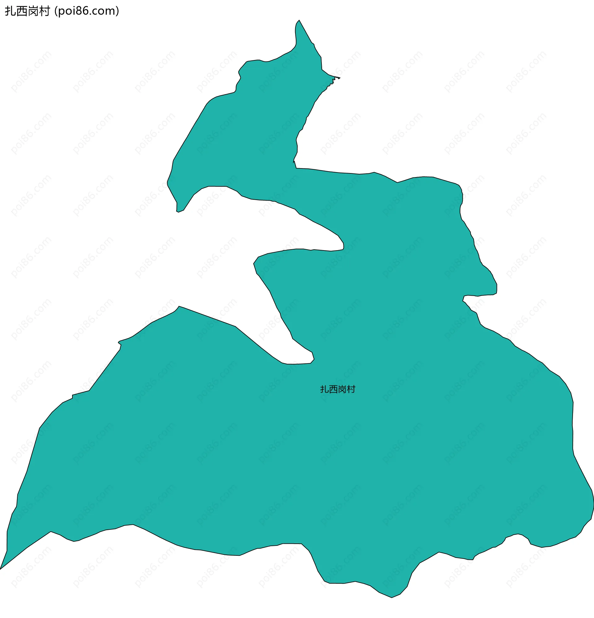 扎西岗村边界地图