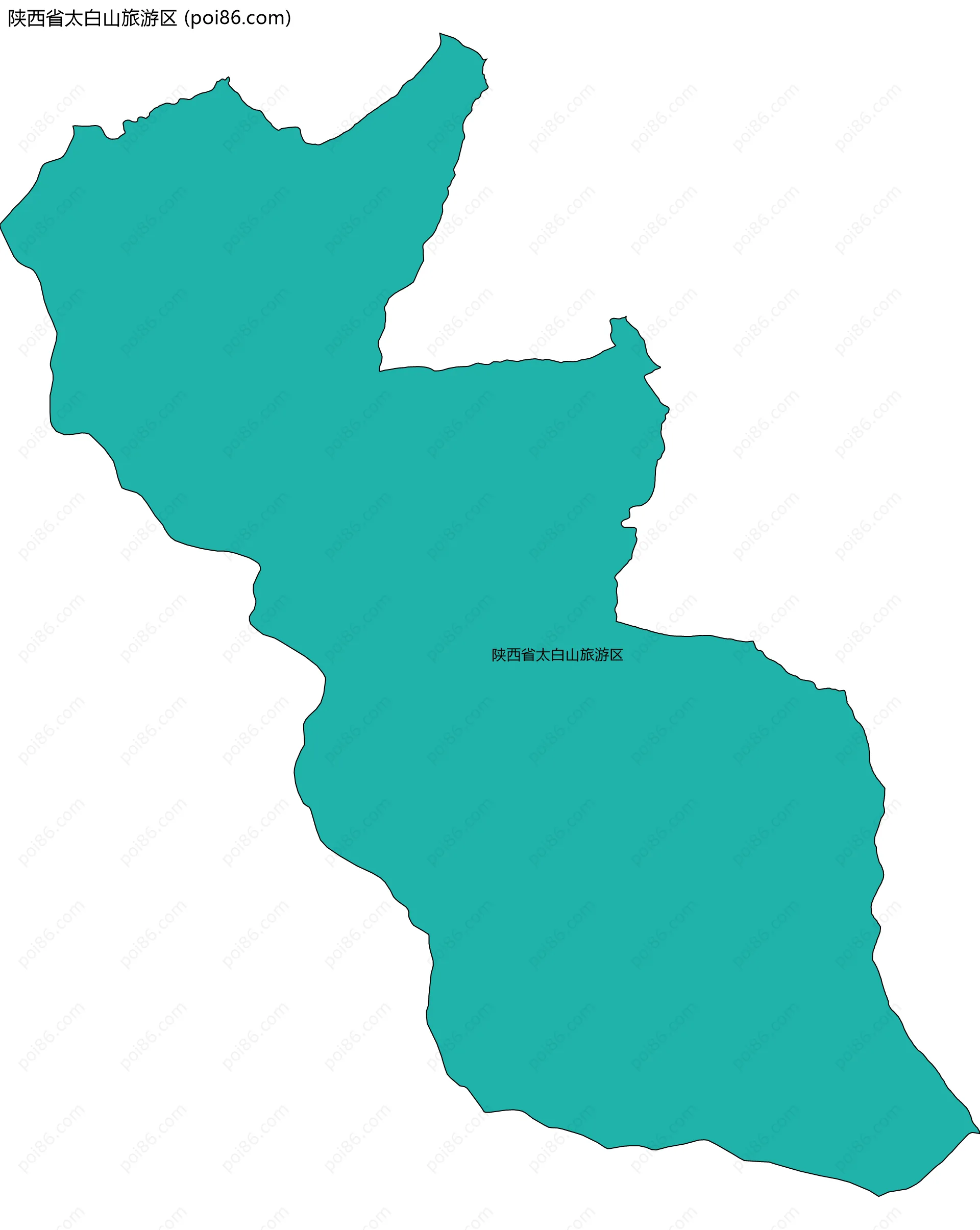陕西省太白山旅游区边界地图