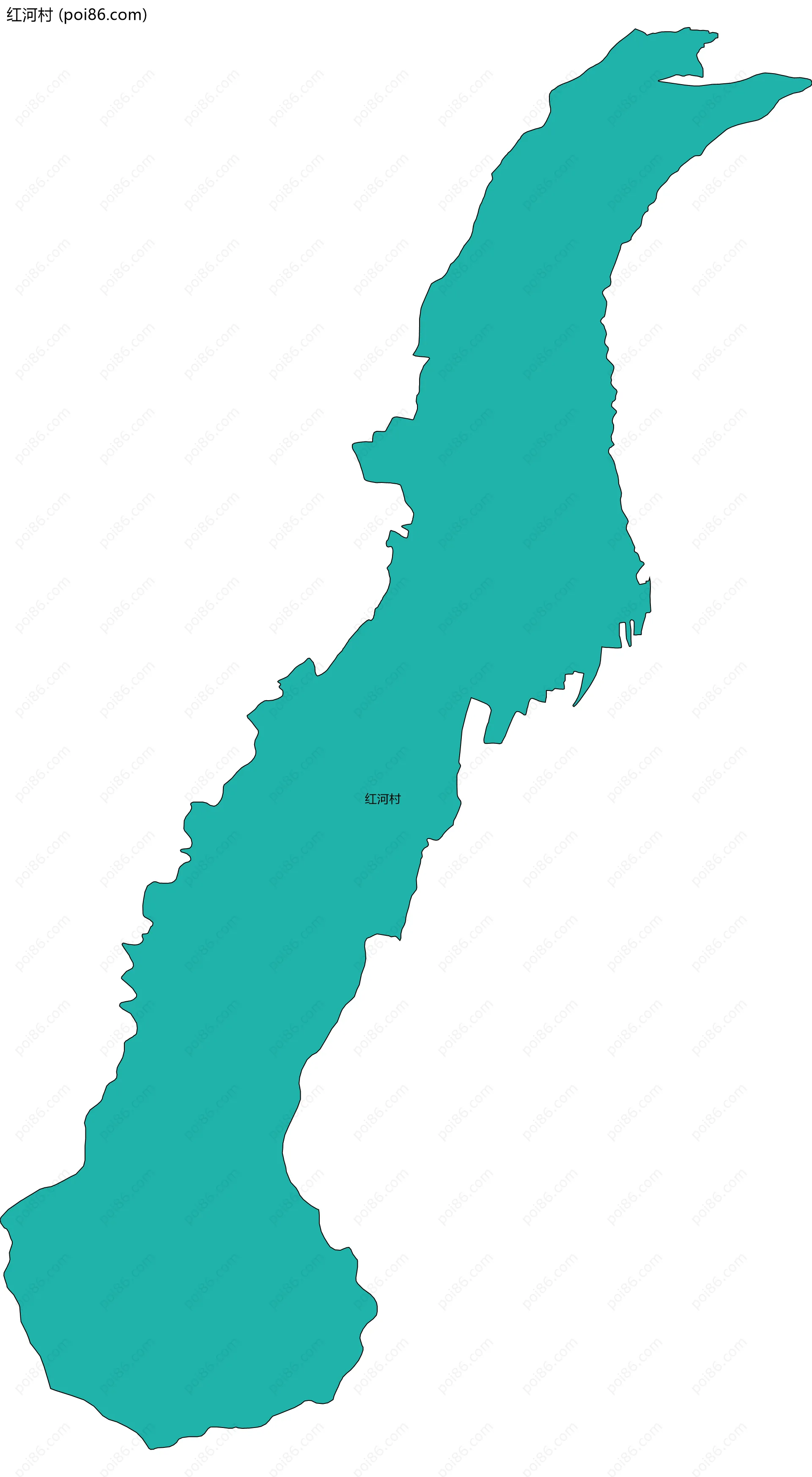 红河村边界地图