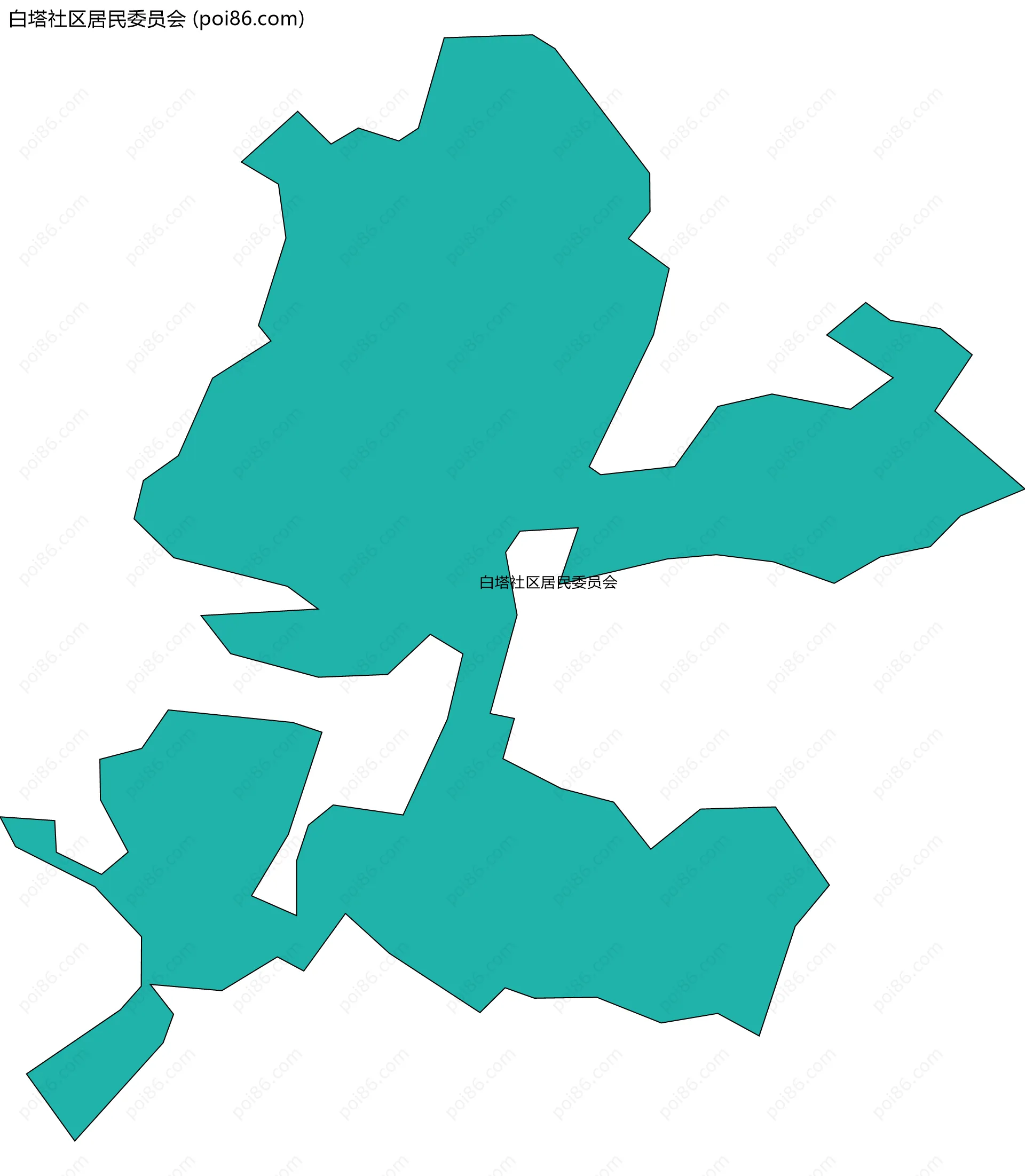 白塔社区居民委员会边界地图