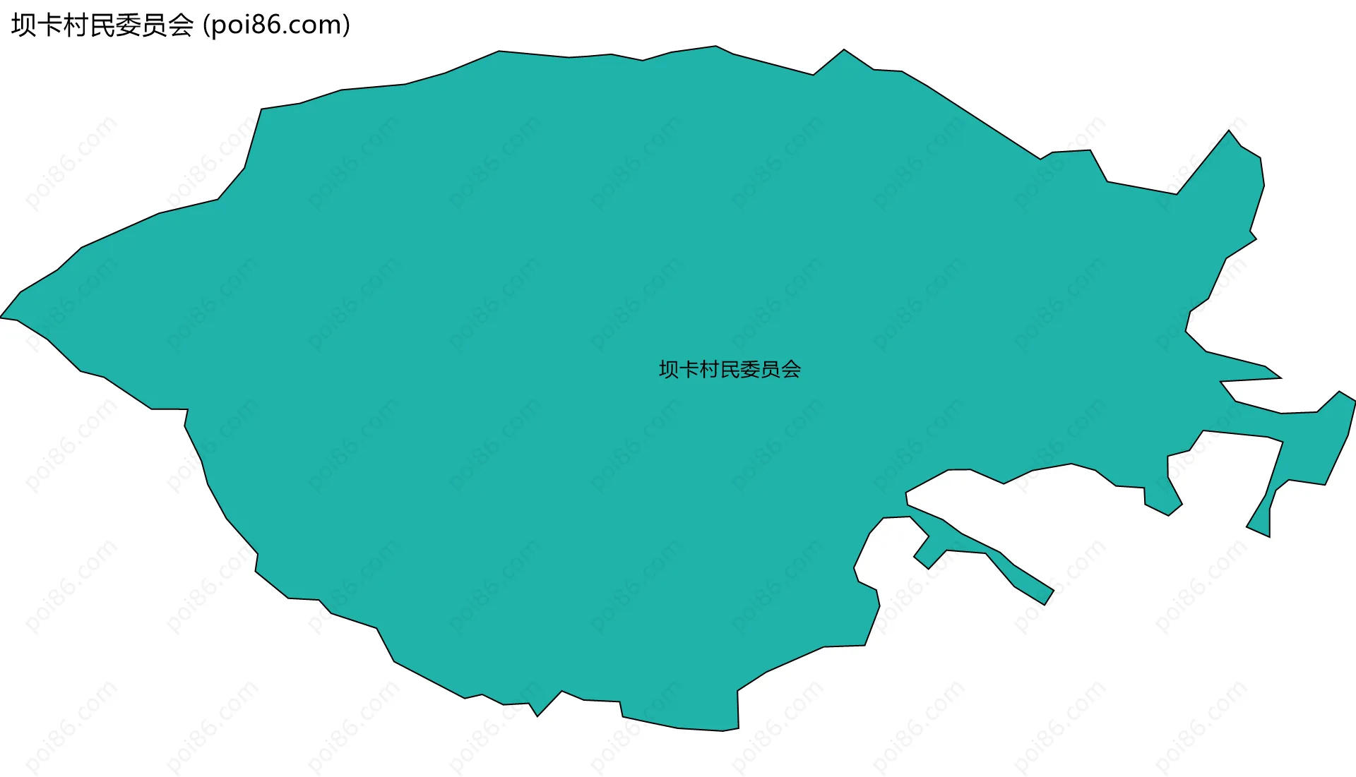 坝卡村民委员会边界地图