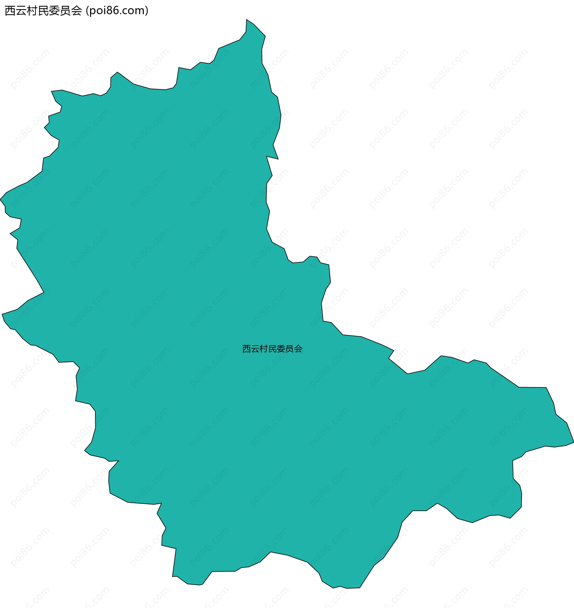 西云村民委员会边界地图