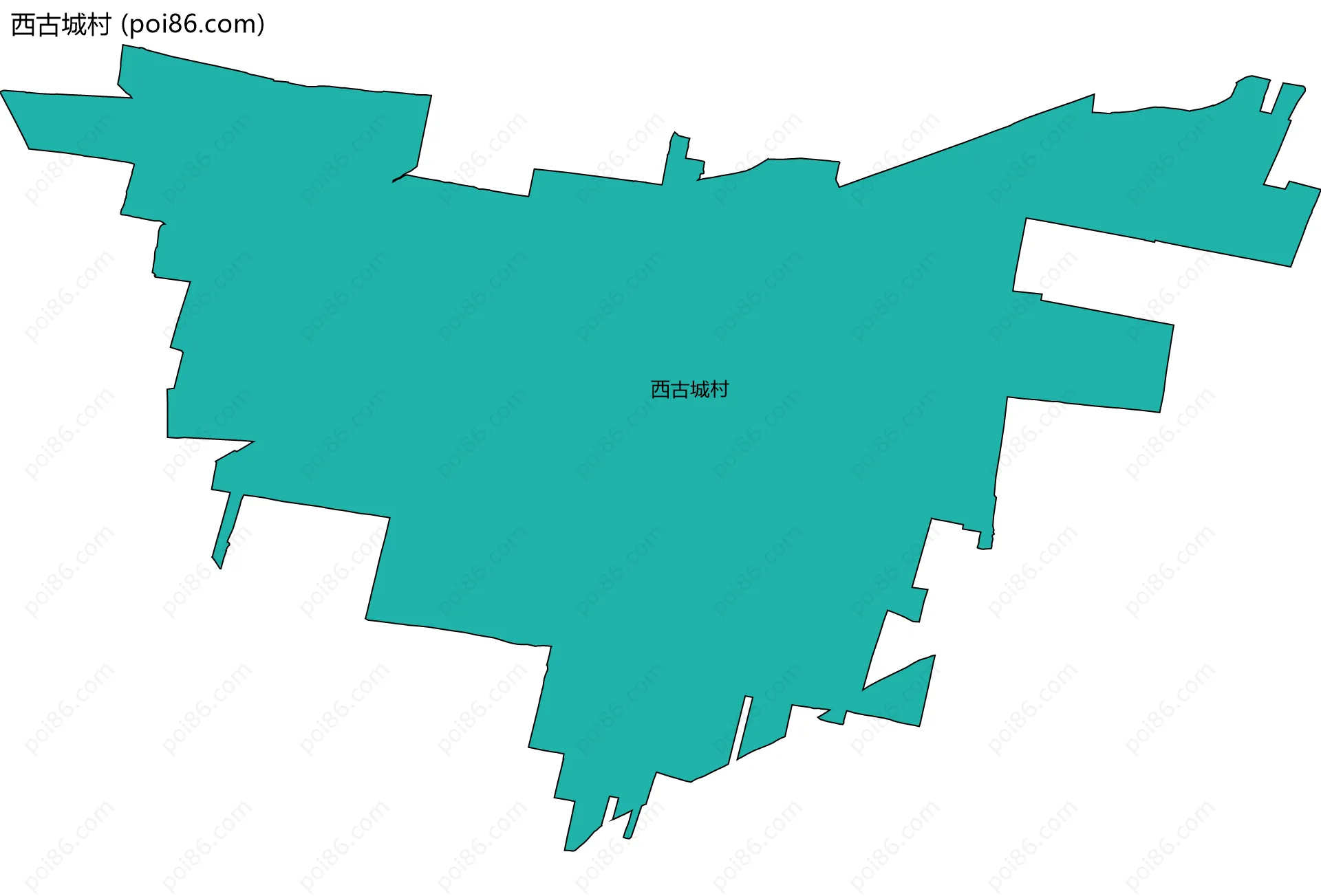西古城村边界地图
