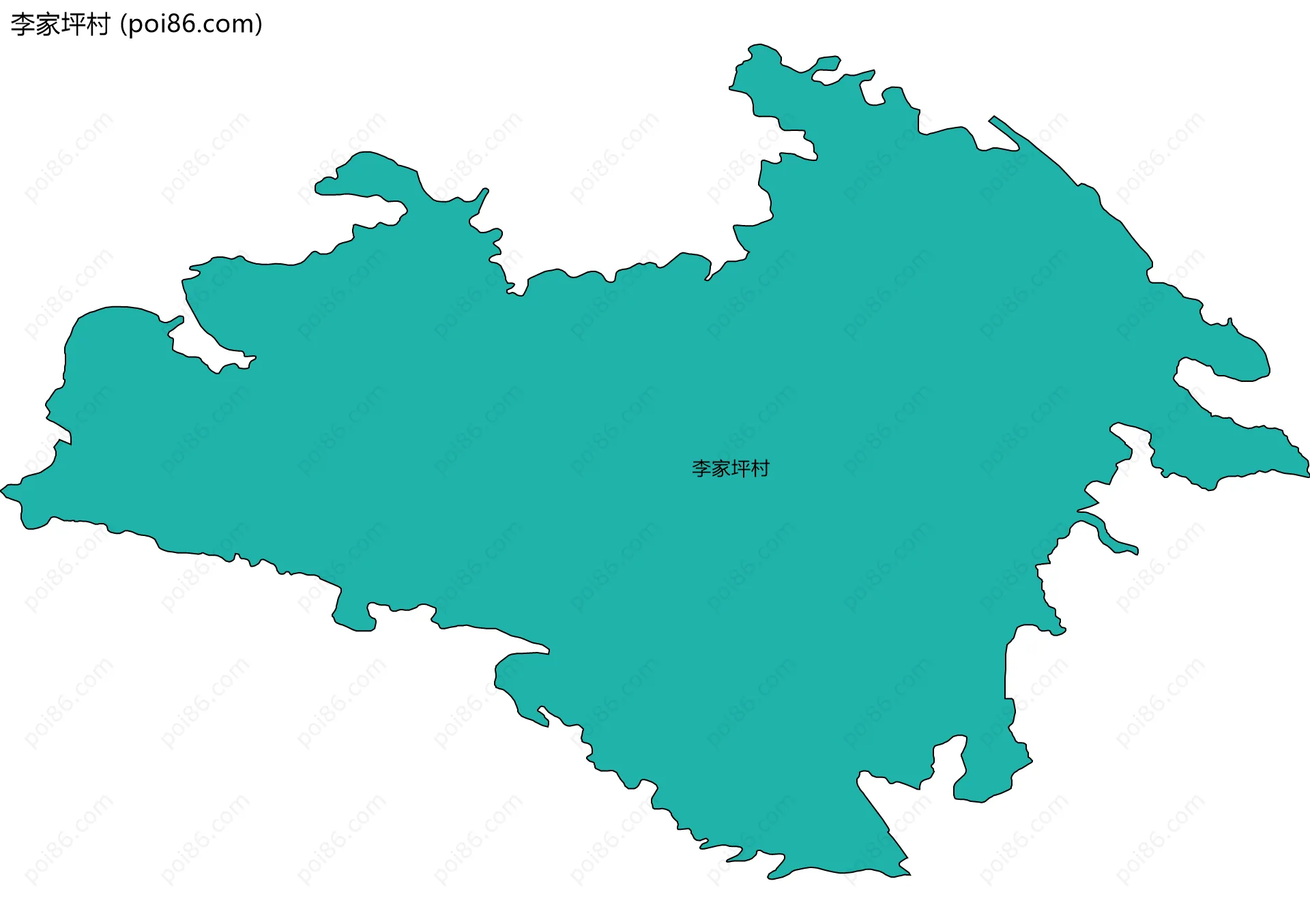 李家坪村边界地图