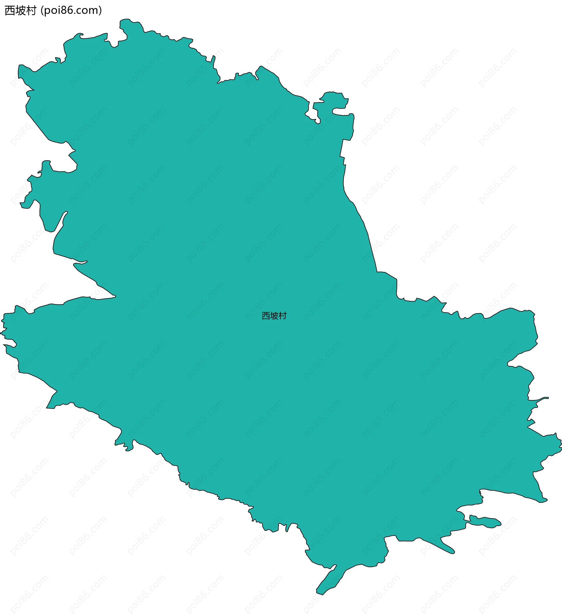 西坡村边界地图