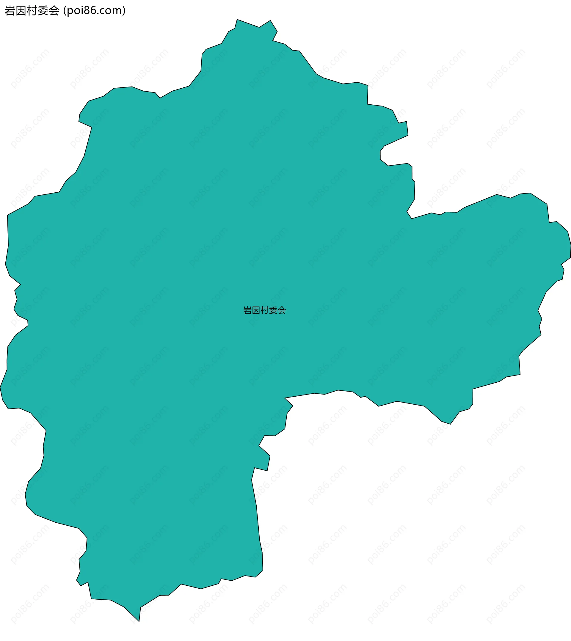 岩因村委会边界地图
