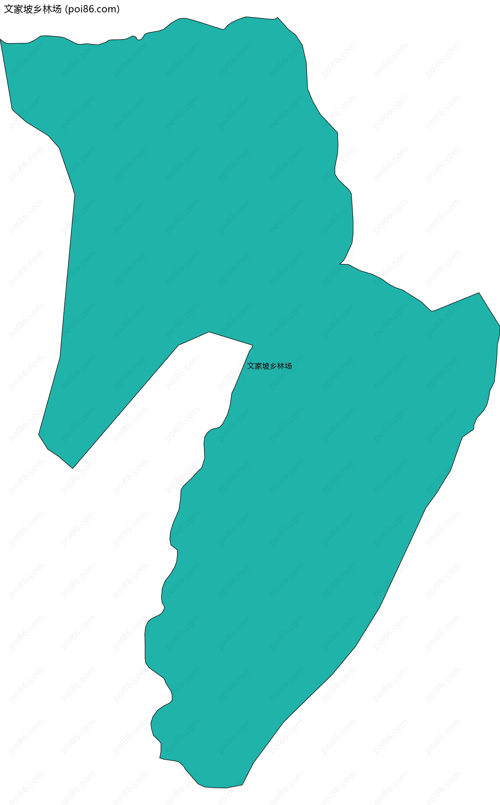 文家坡乡林场边界地图(五级行政区划)