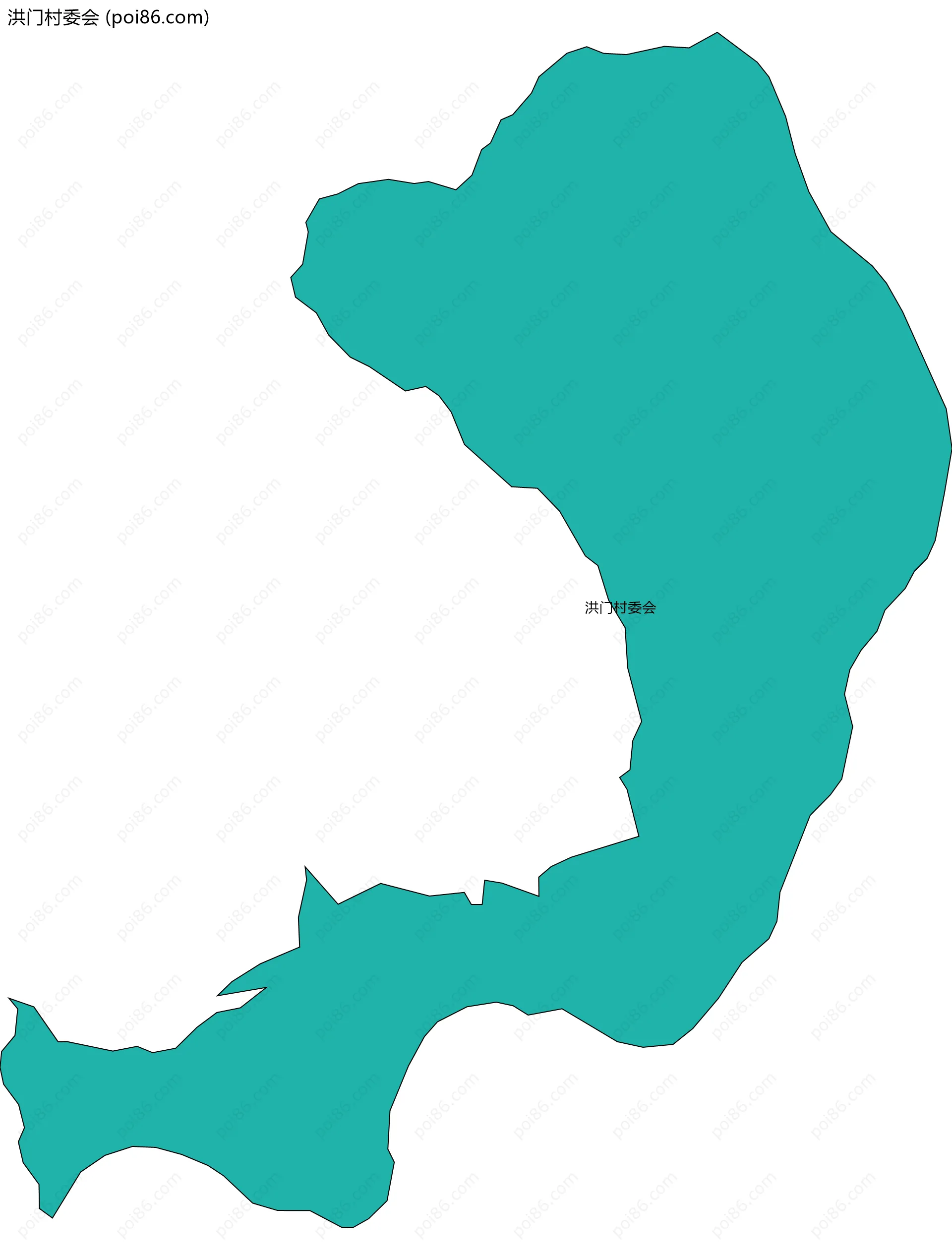 洪门村委会边界地图