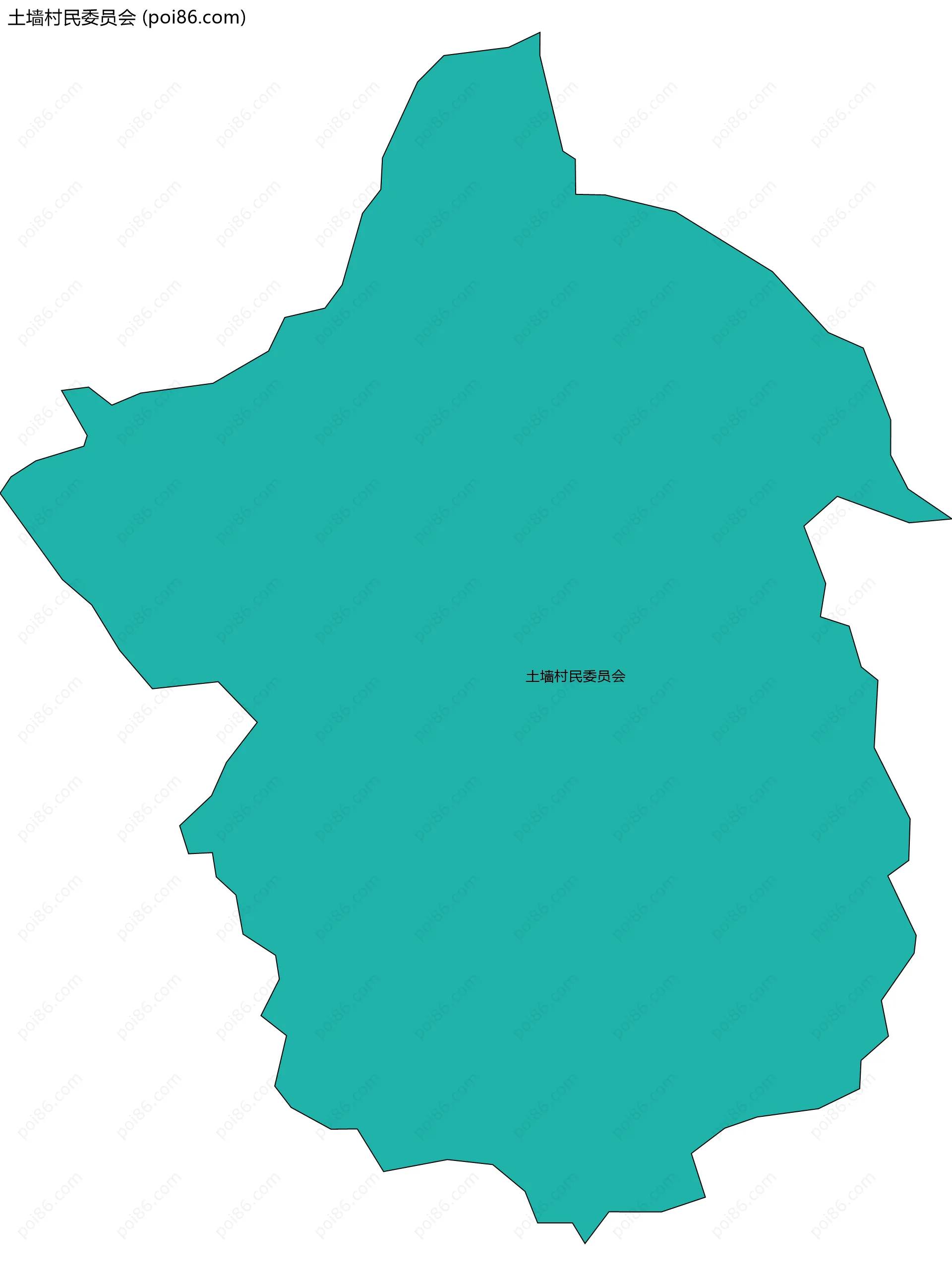 土墙村民委员会边界地图