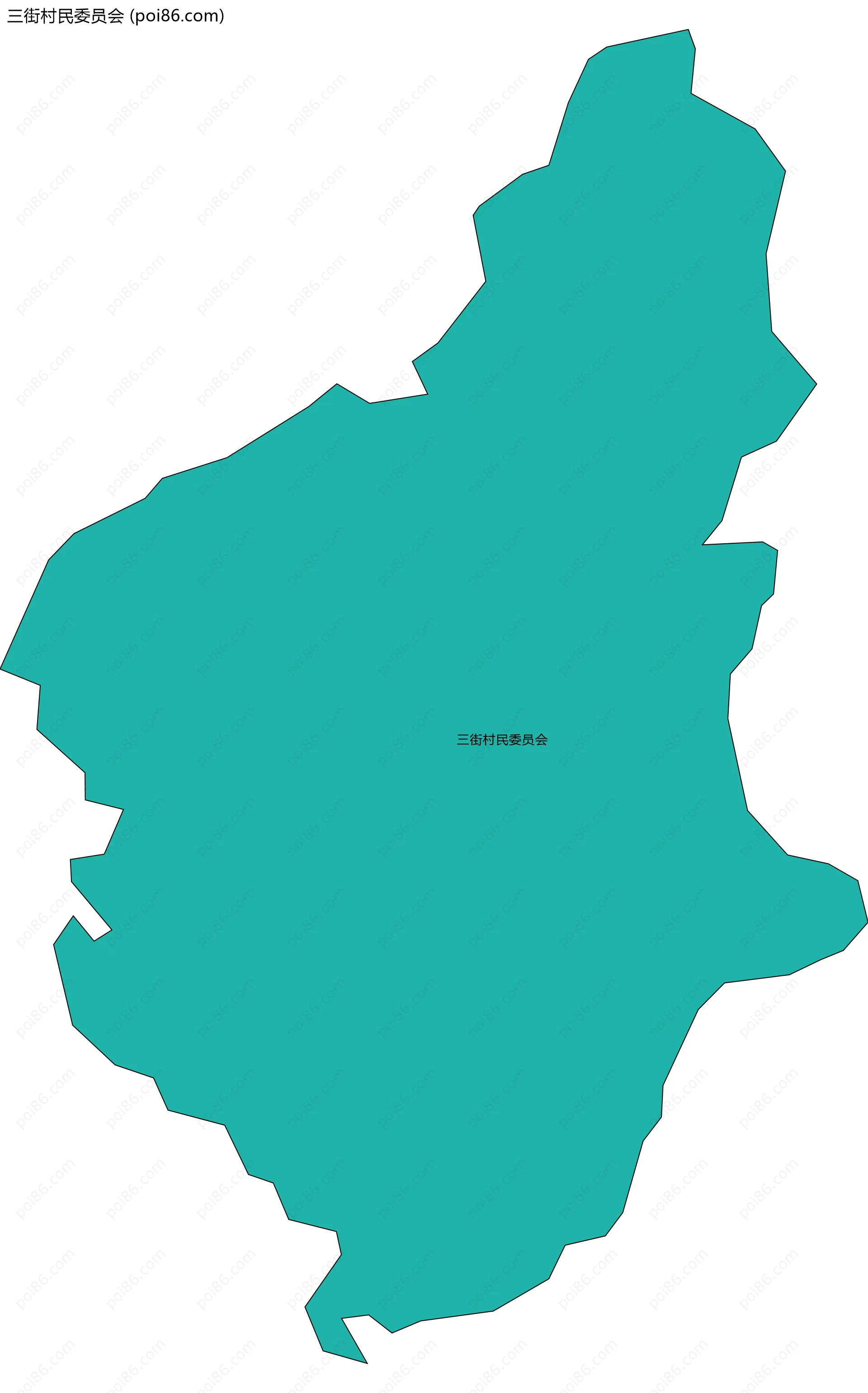 三街村民委员会边界地图