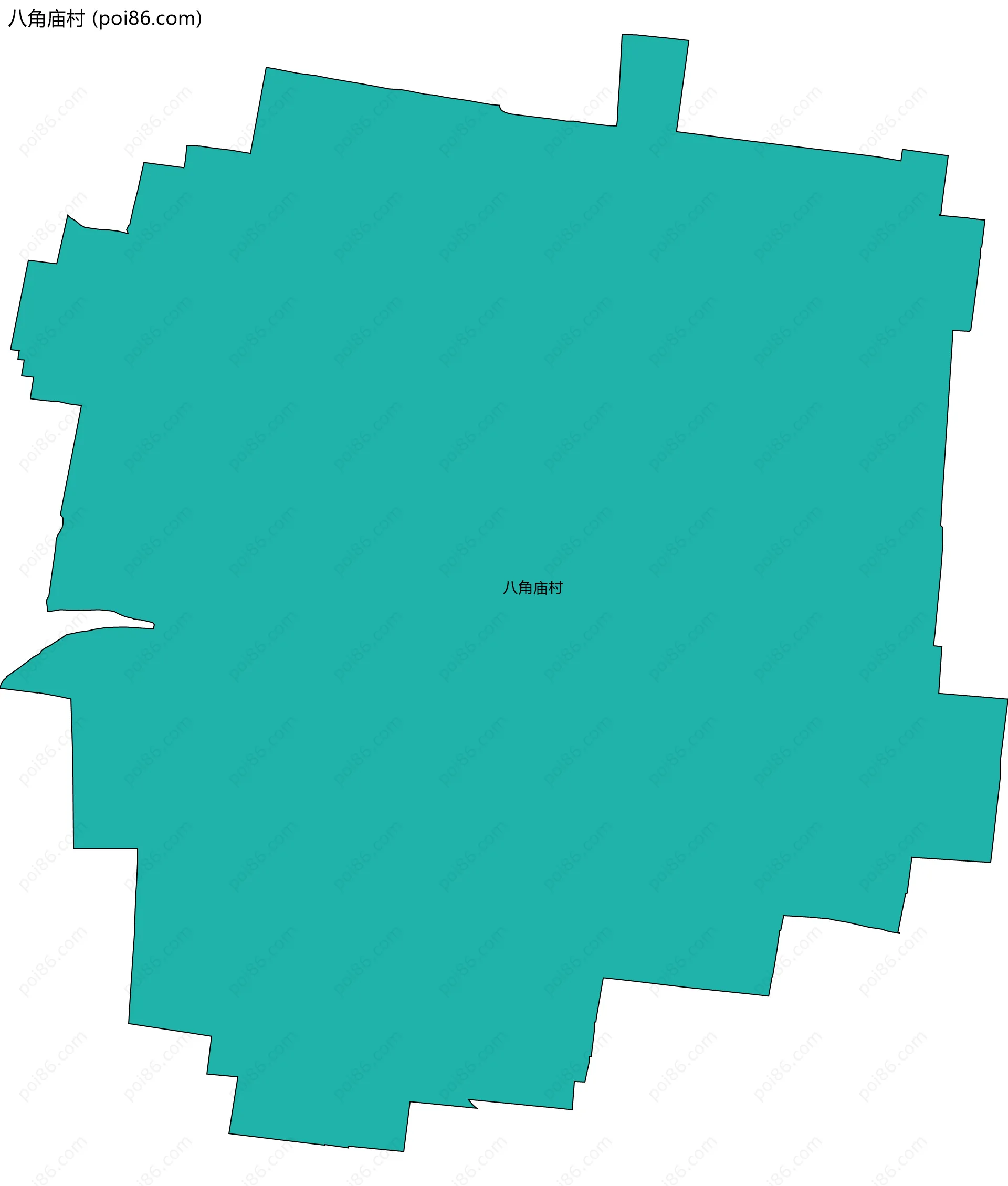 八角庙村边界地图
