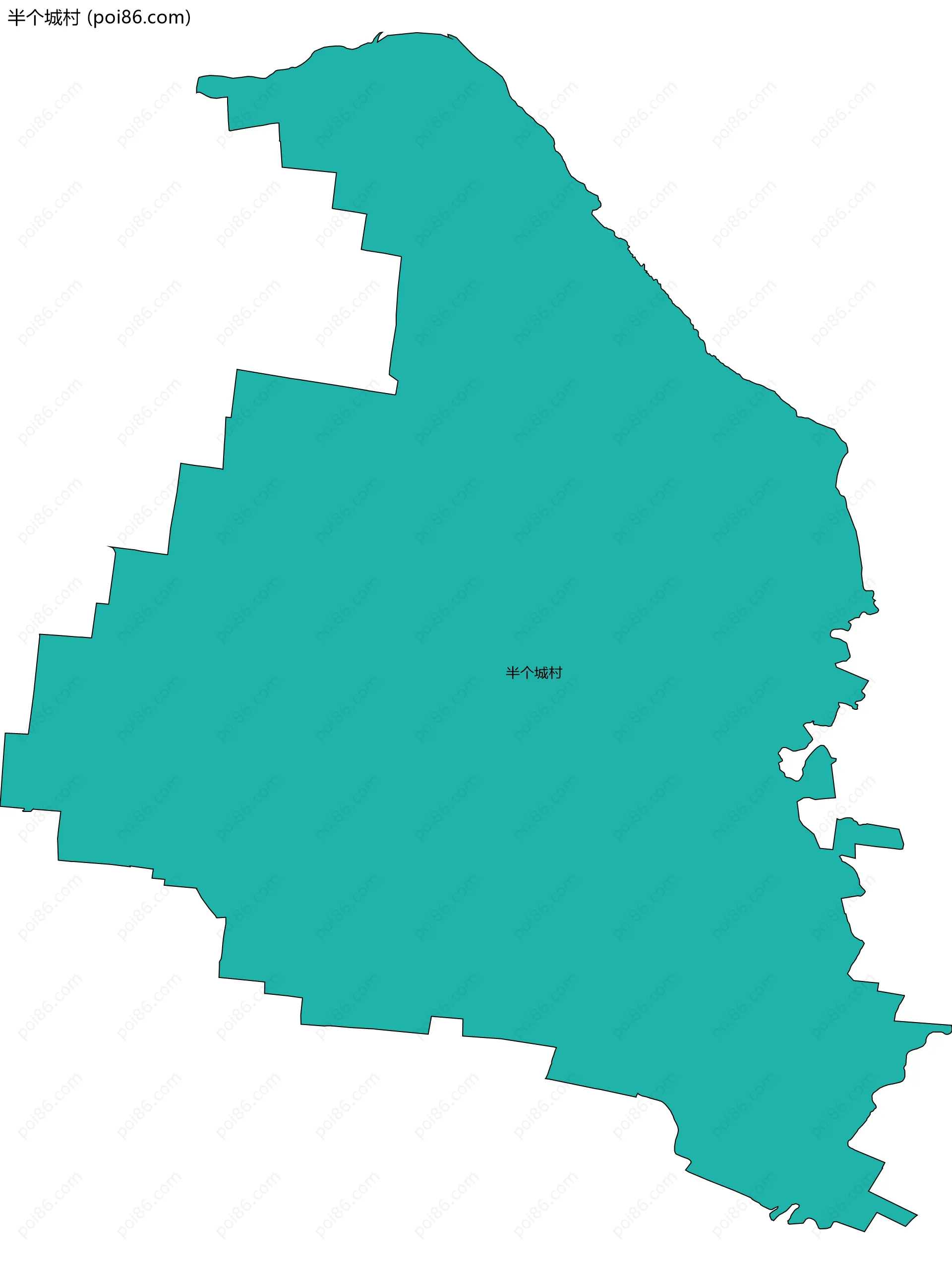 半个城村边界地图