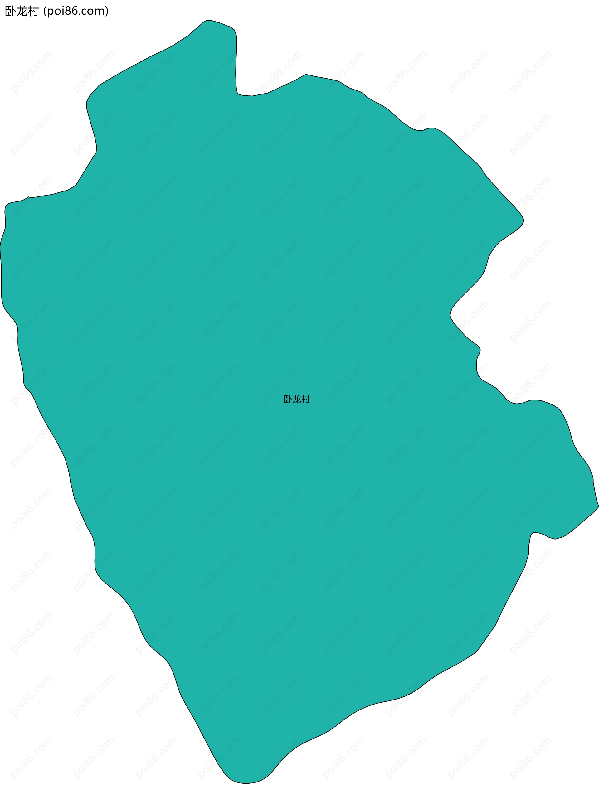 卧龙村边界地图