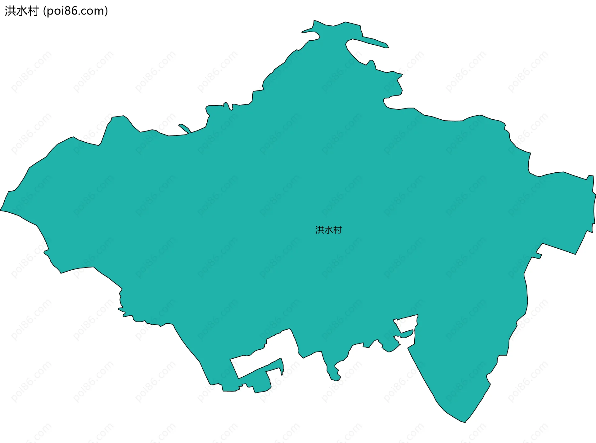 洪水村边界地图