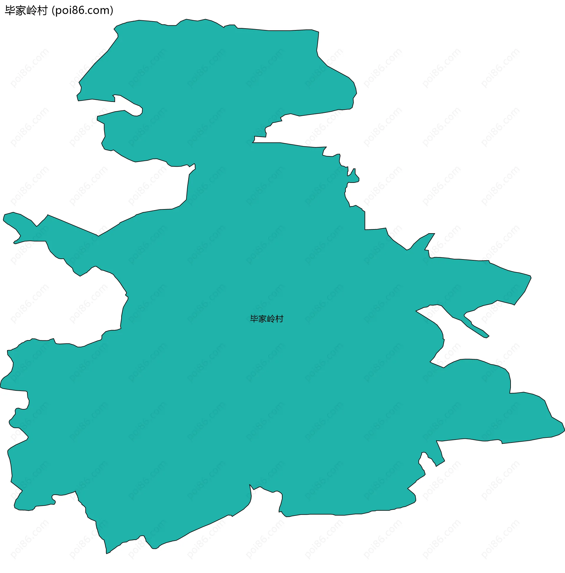 毕家岭村边界地图