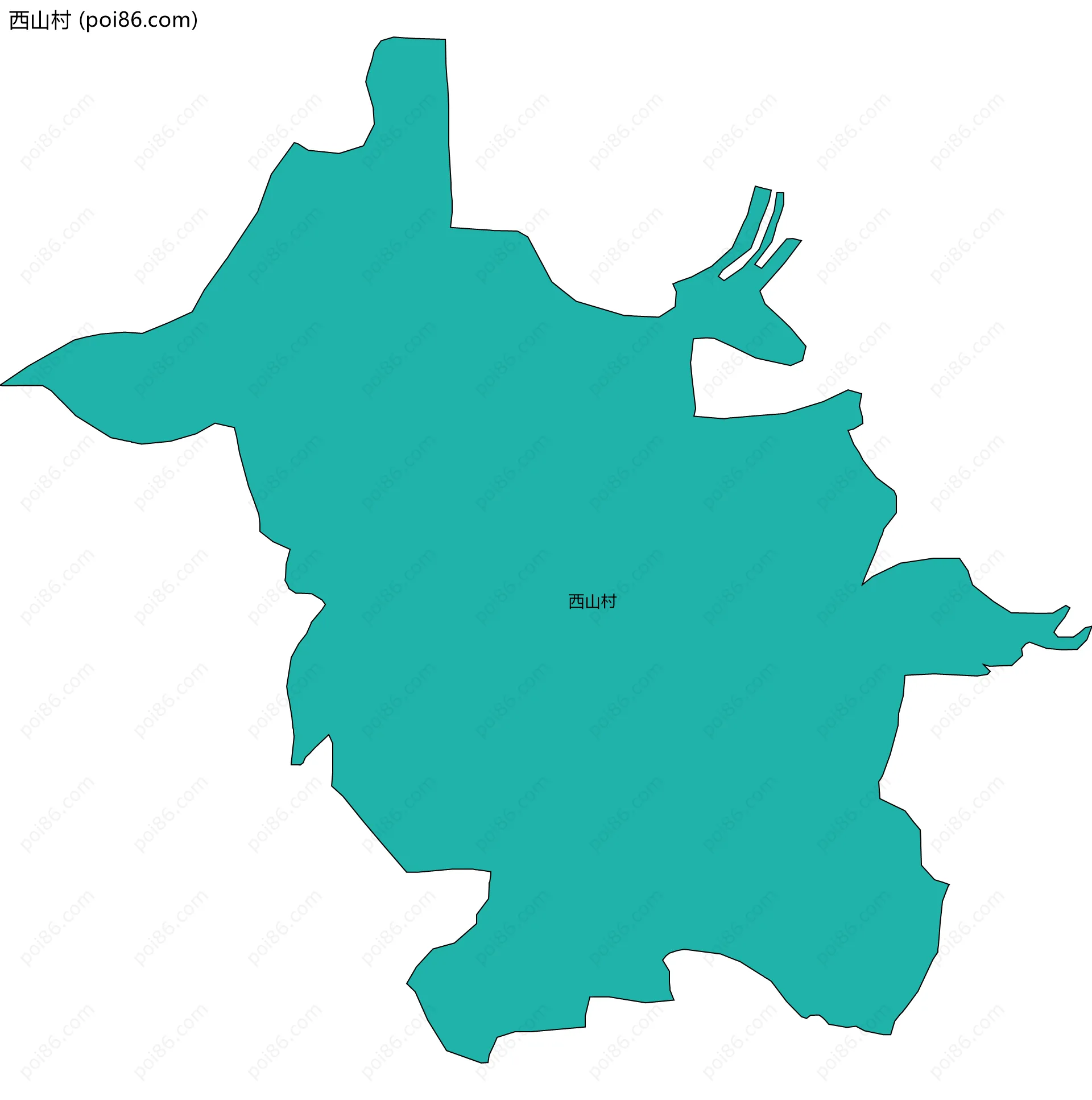 西山村边界地图