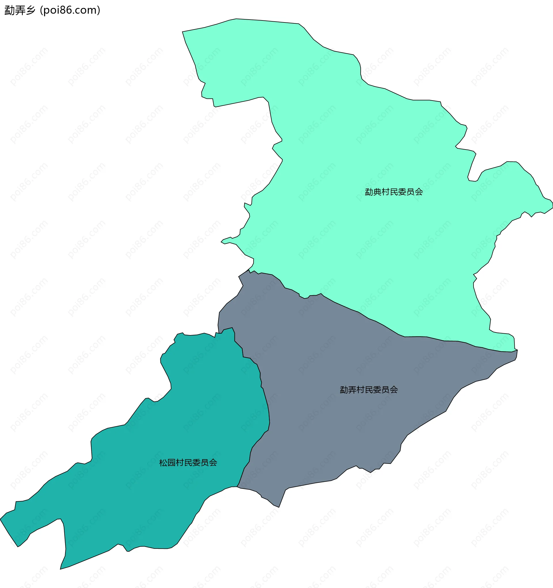 勐弄乡边界地图(五级行政区划)