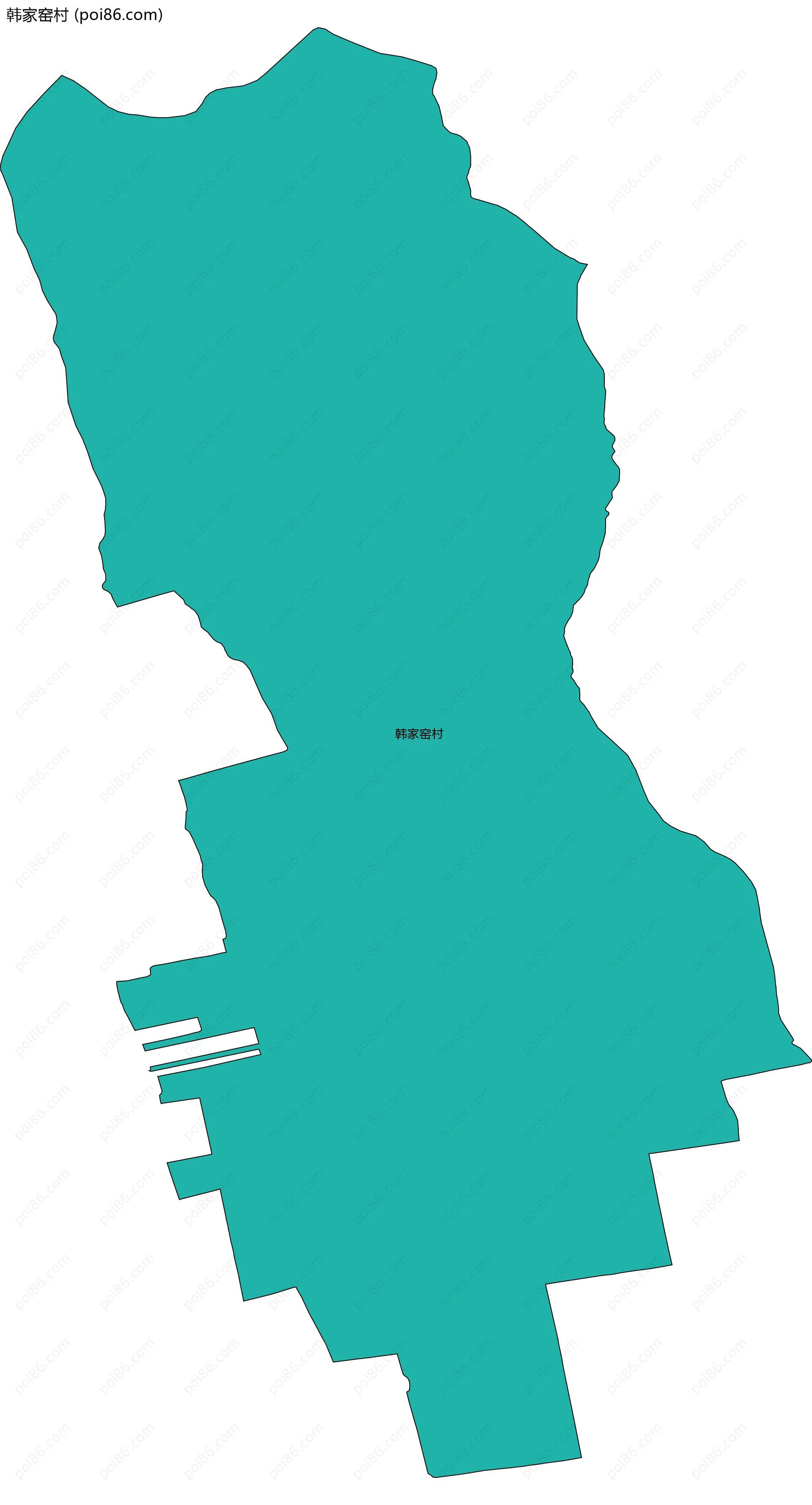 韩家窑村边界地图