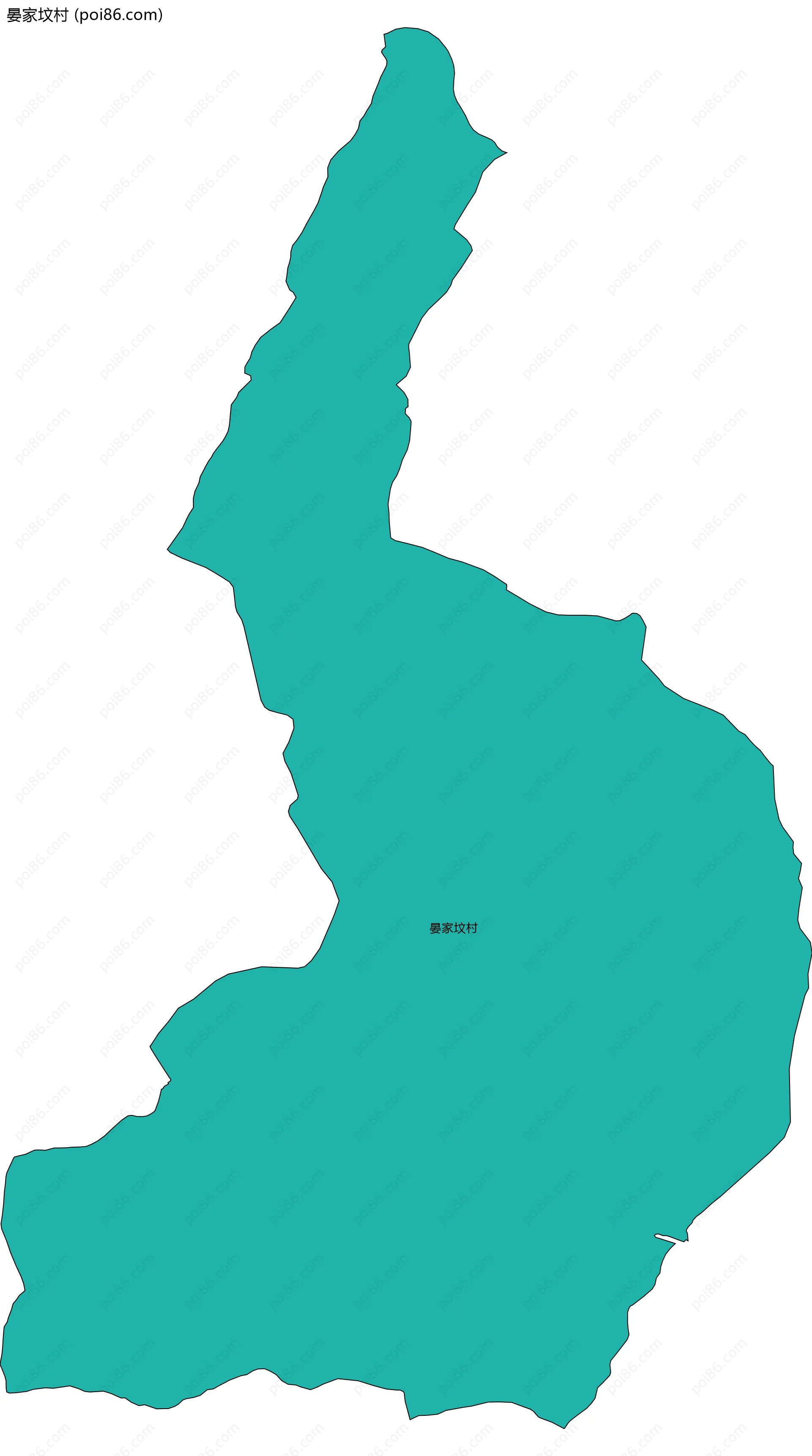 晏家坟村边界地图