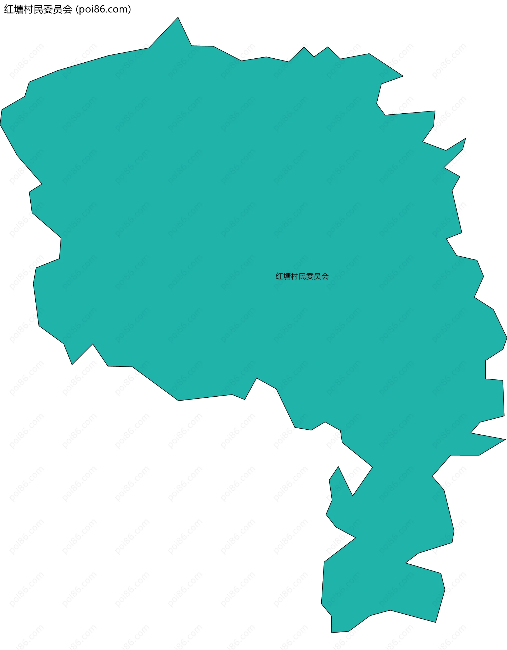 红塘村民委员会边界地图